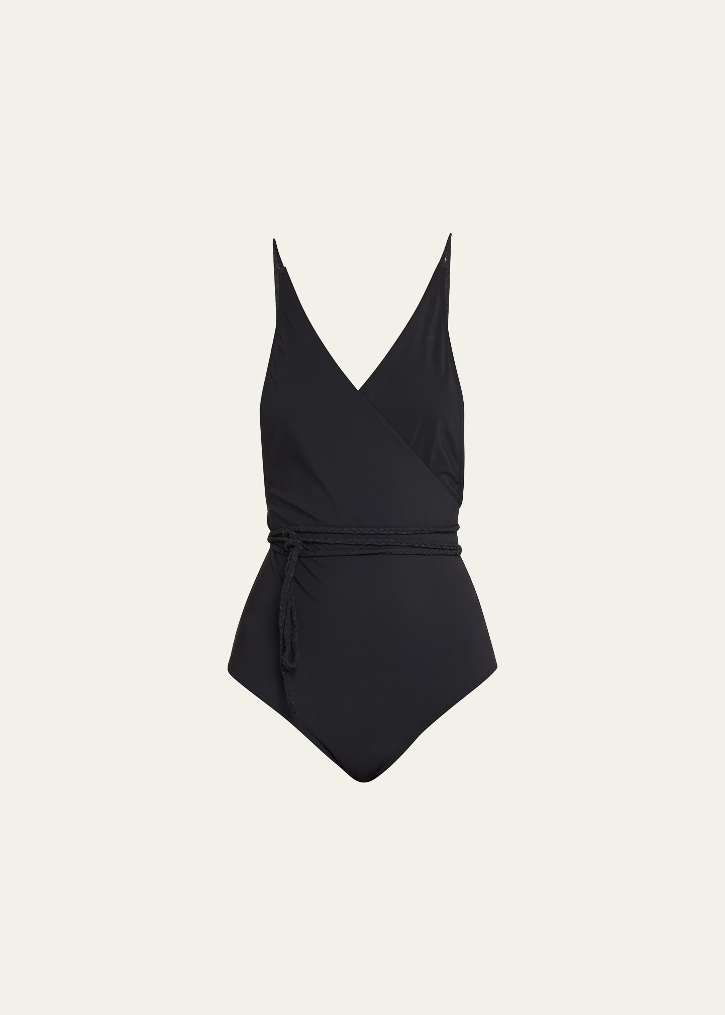 Totême Deep V-neck One-piece Swimsuit In Black 200