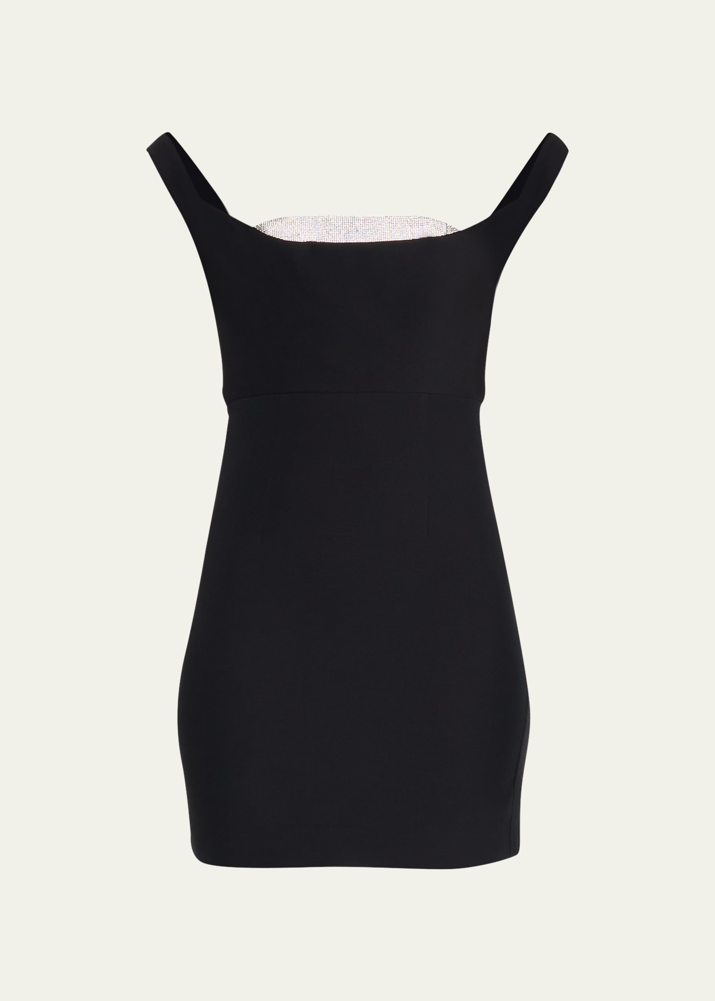 Roland Mouret Off-the-shoulder Diamante Silk Mini Dress In Black