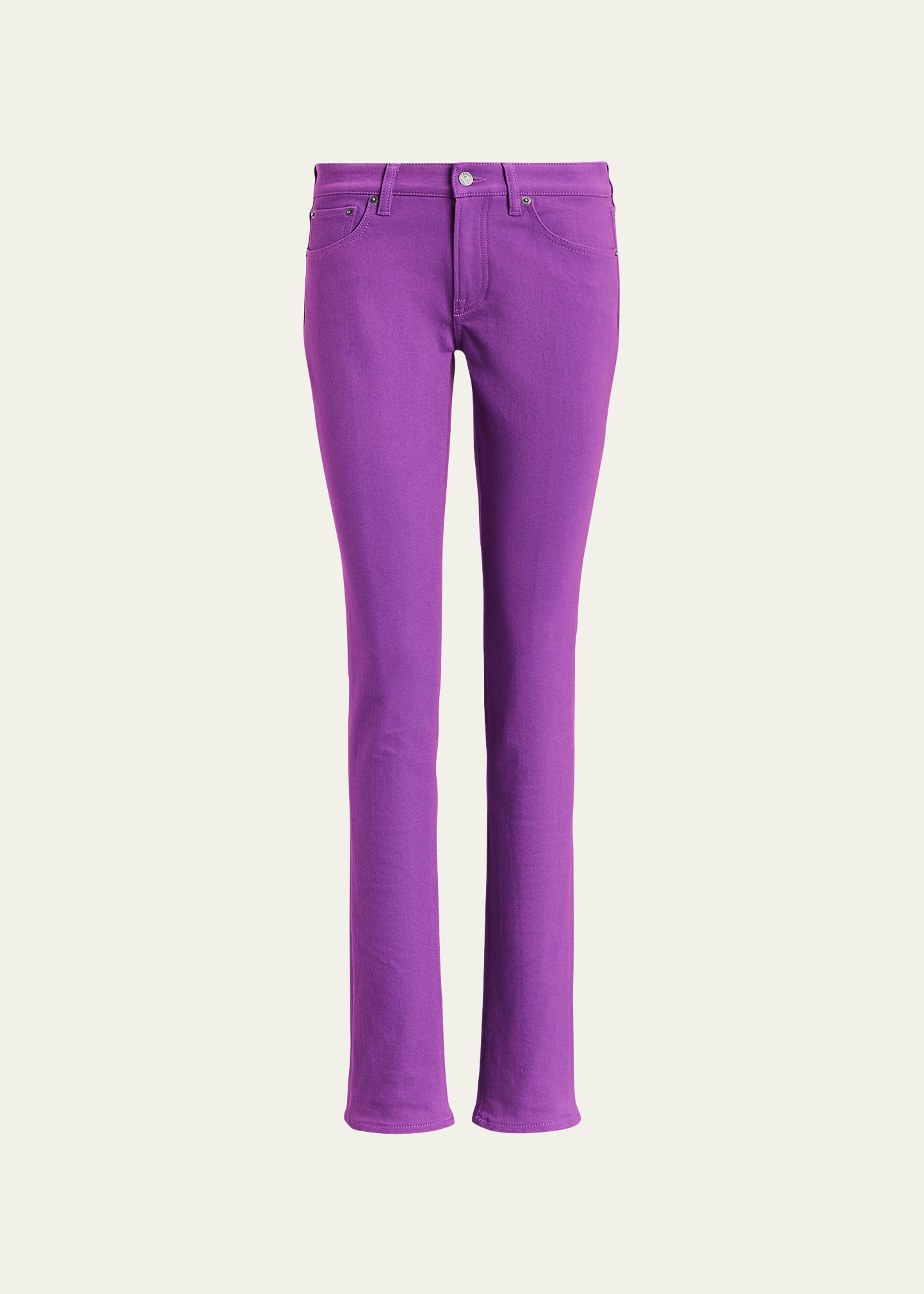 Shop Ralph Lauren 160 Slim-leg Denim Jeans In Berry