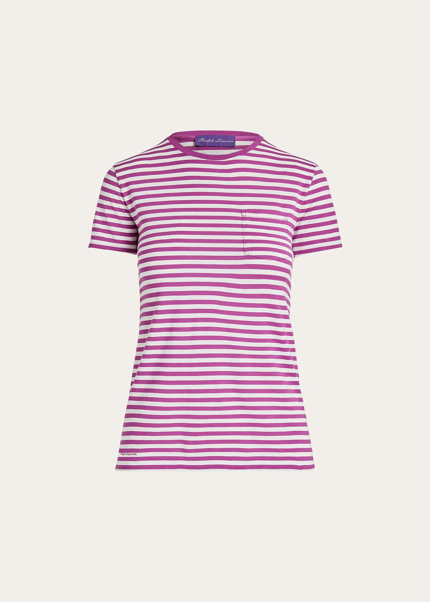 Polo Ralph Lauren Striped Lux Pima Cotton Jersey T-shirt In Berrywhit