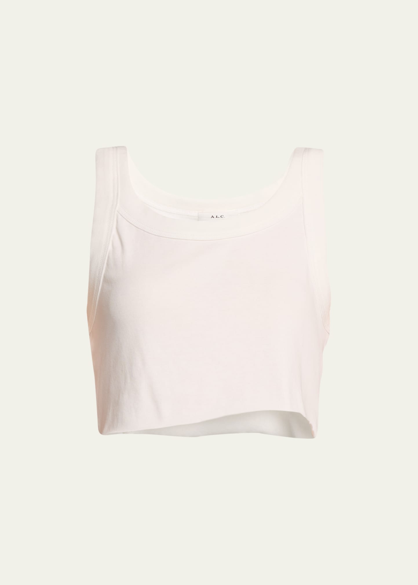 Shop A.l.c Halsey Cropped Scoop-neck Tank Top In White