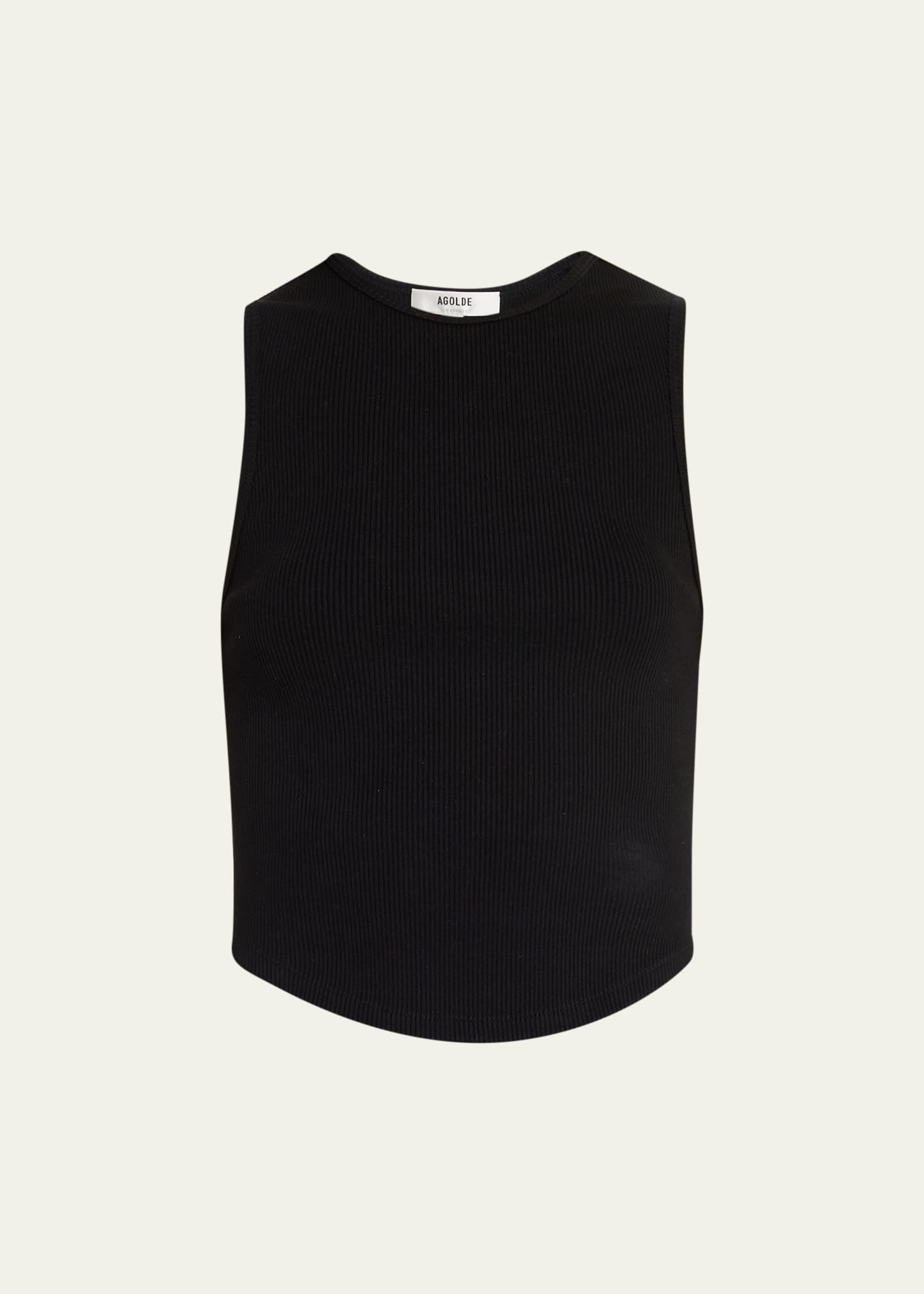 Agolde Nova Cropped Tank Top In Black