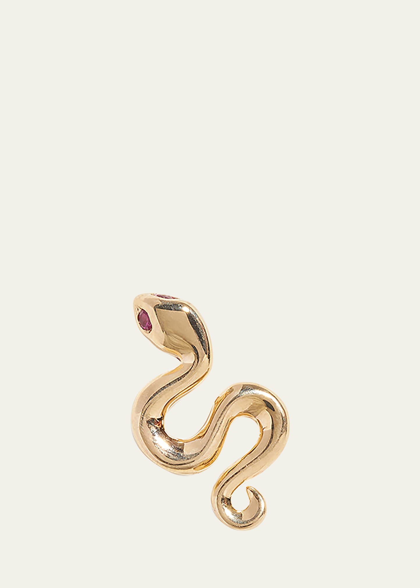 14k Yellow Gold Ruby Serpent Stud Earring