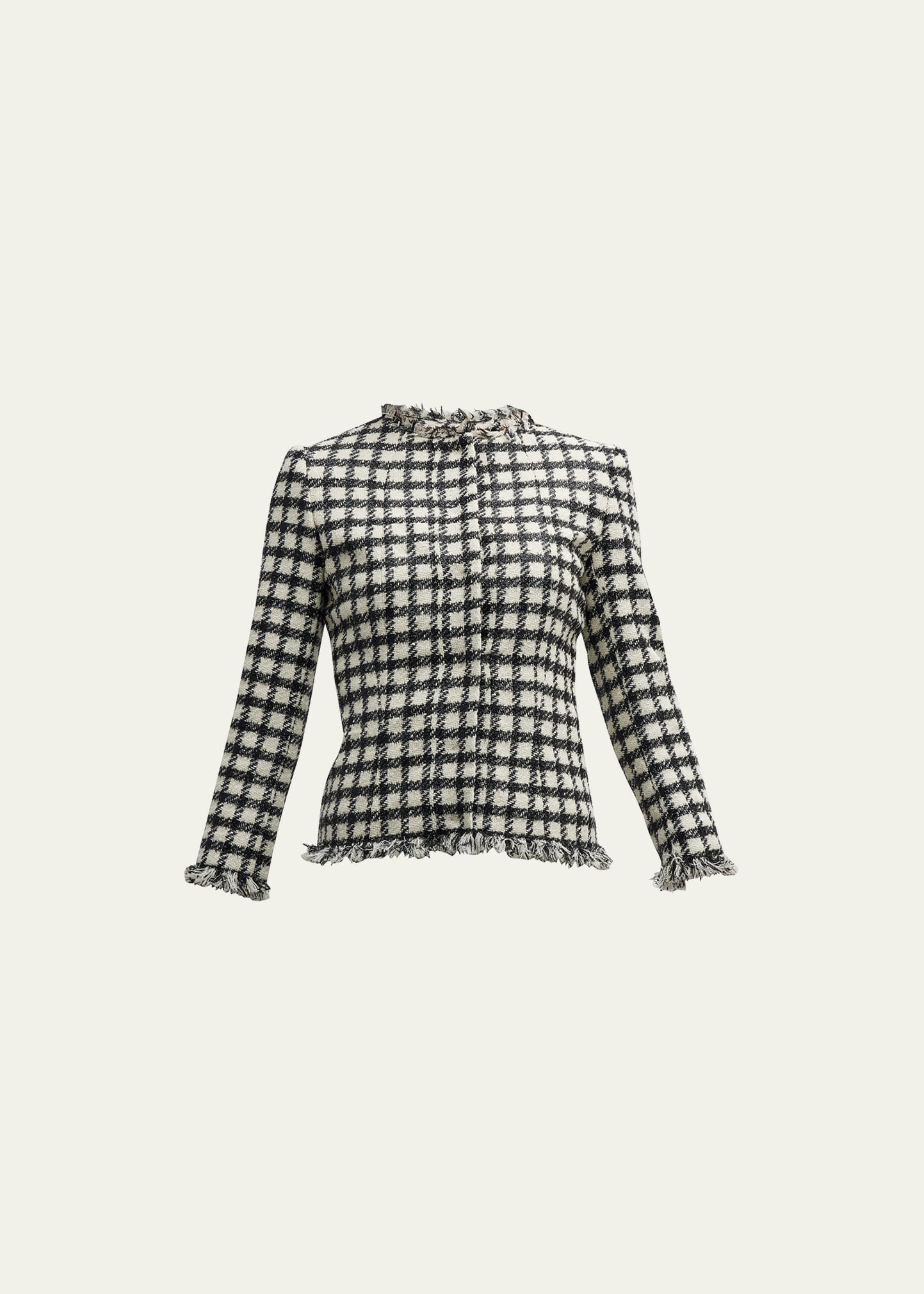 Lurex Check Print Tweed Stroller Jacket