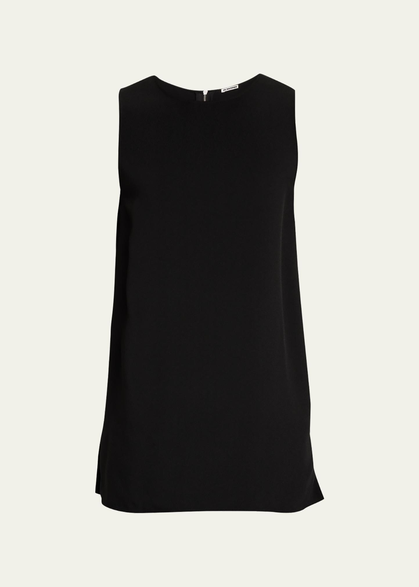 Jil Sander Half-zip Long Tank Top In Black