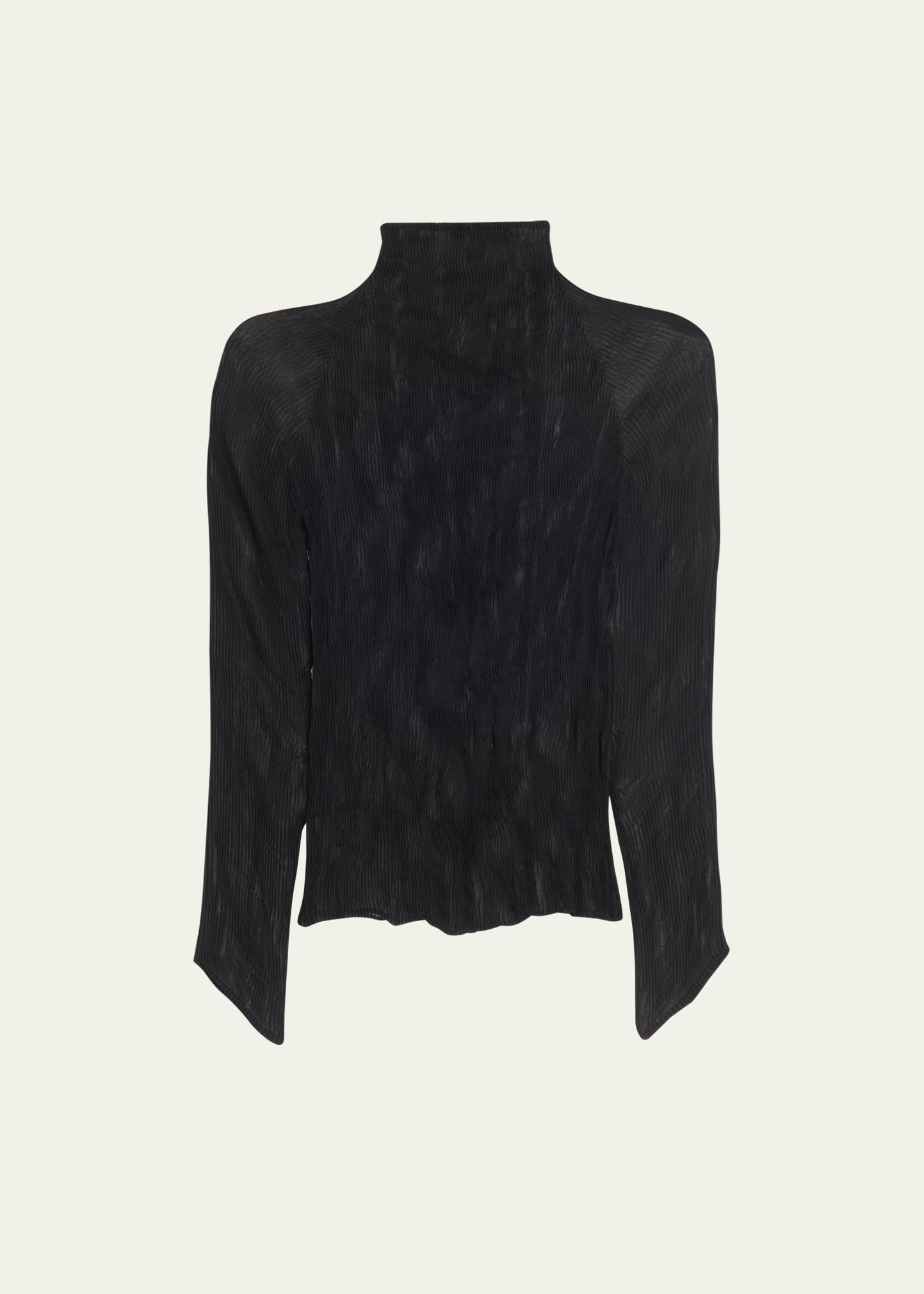Issey Miyake Chiffon Twist-36 High-neck Top In Black | ModeSens