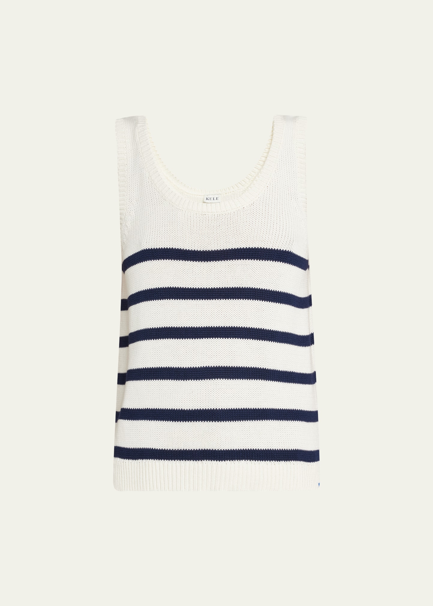 The Gio Striped Cotton-Linen Blend Tank Top