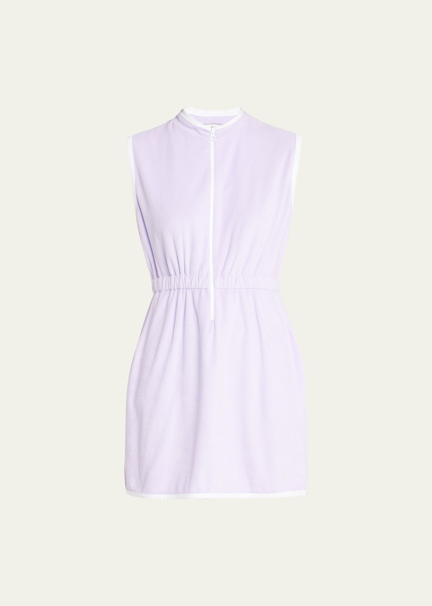 Kule The Terry Cotton-blend Zip-front Mini Dress In Lilac