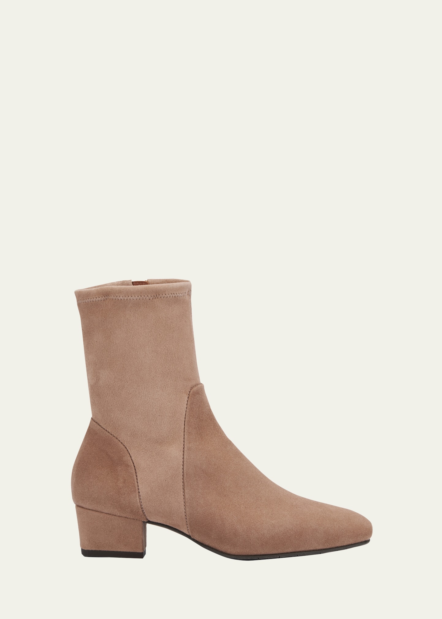 Aquatalia Stassi Stretch Suede Ankle Boots In Taupe