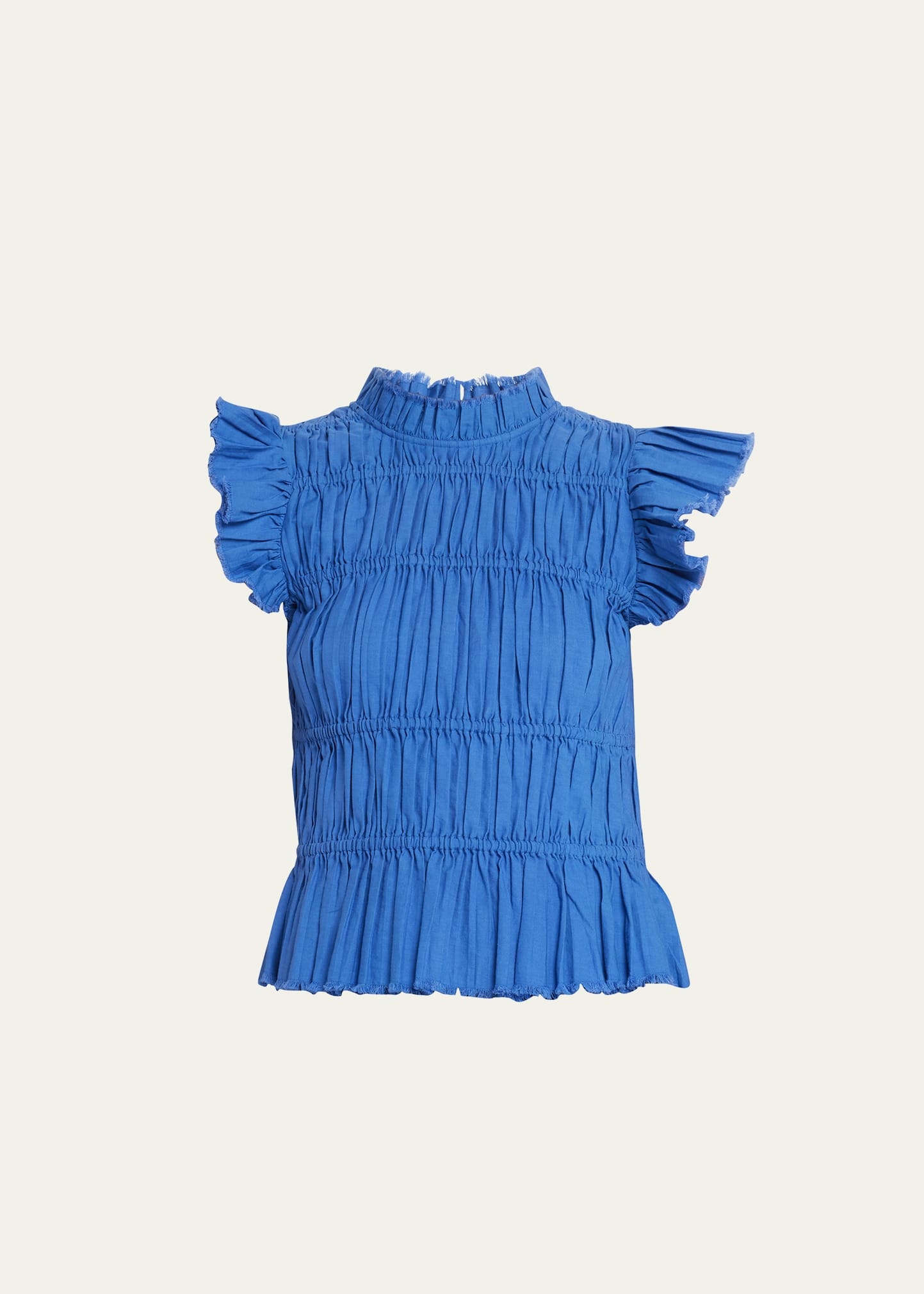 SEA GREIR PLEATED FLUTTER-SLEEVE TOP