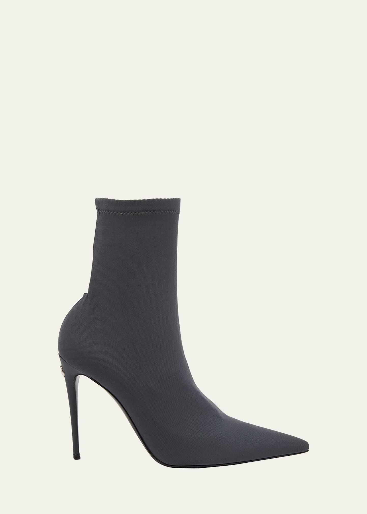 Dolce & Gabbana Stretch Stiletto Sock Booties In Gray