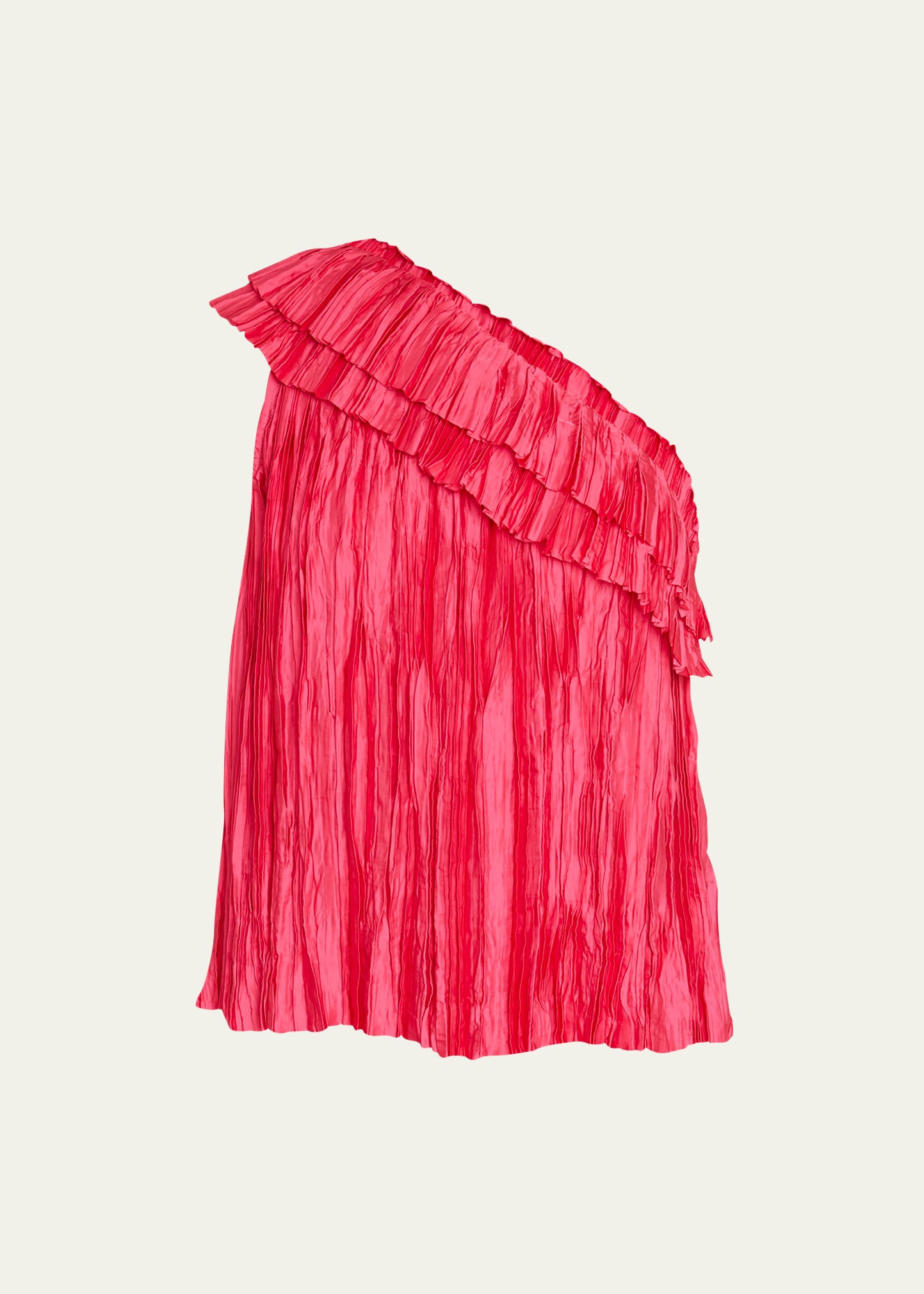 Ulla Johnson Ravenna Sleeveless One-shoulder Ruffle Top In Orchid