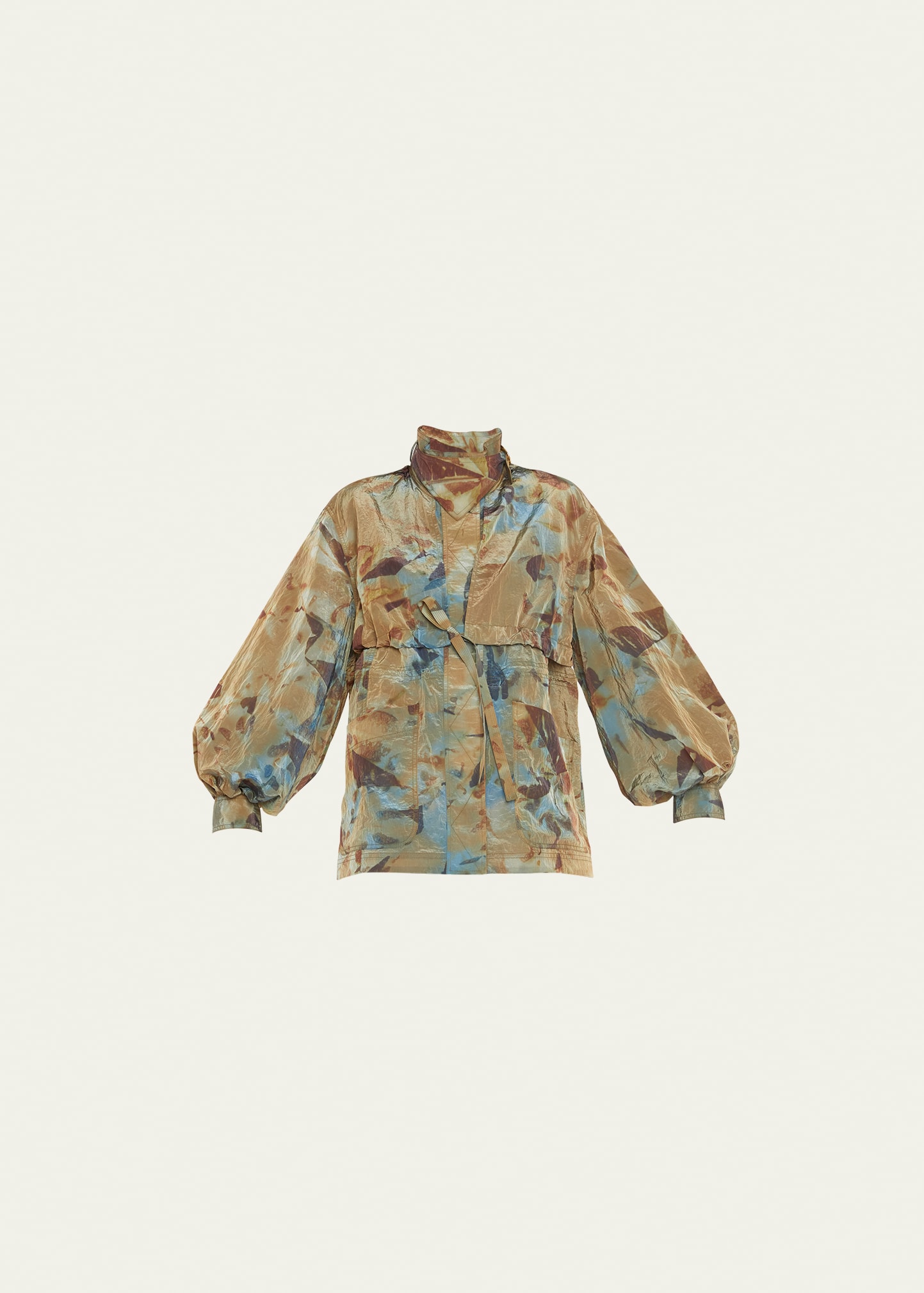 Ulla Johnson Giorgia Wind-resistant Printed Nylon Jacket In Chalcedony