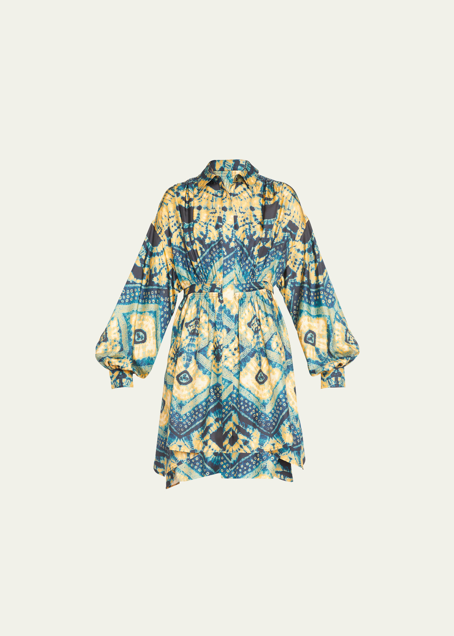 Ulla Johnson Jude Constellation Silk Mini Shirtdress In Constellation