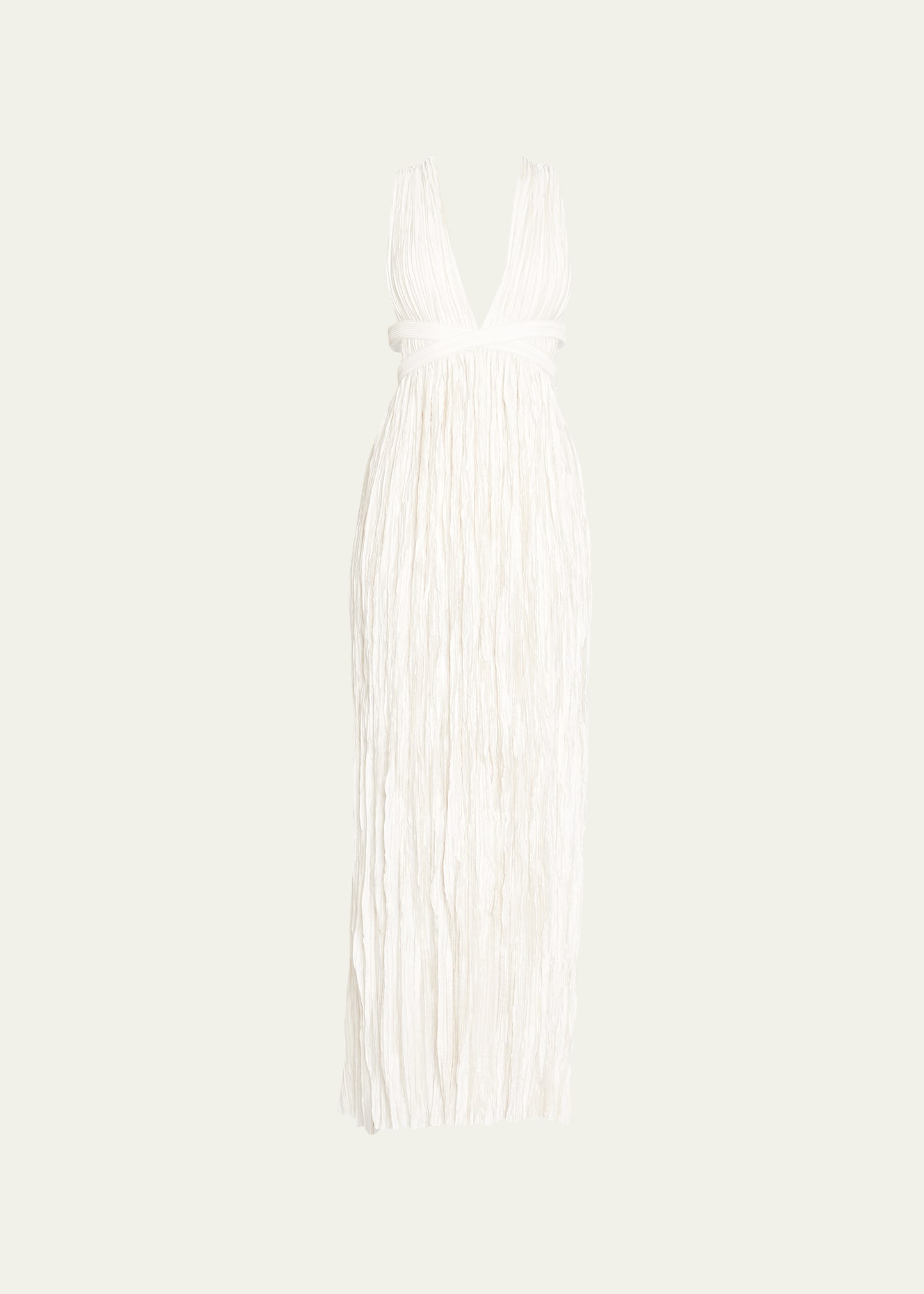 Ulla Johnson Mona Pleated Satin Cross-back Gown In Noir