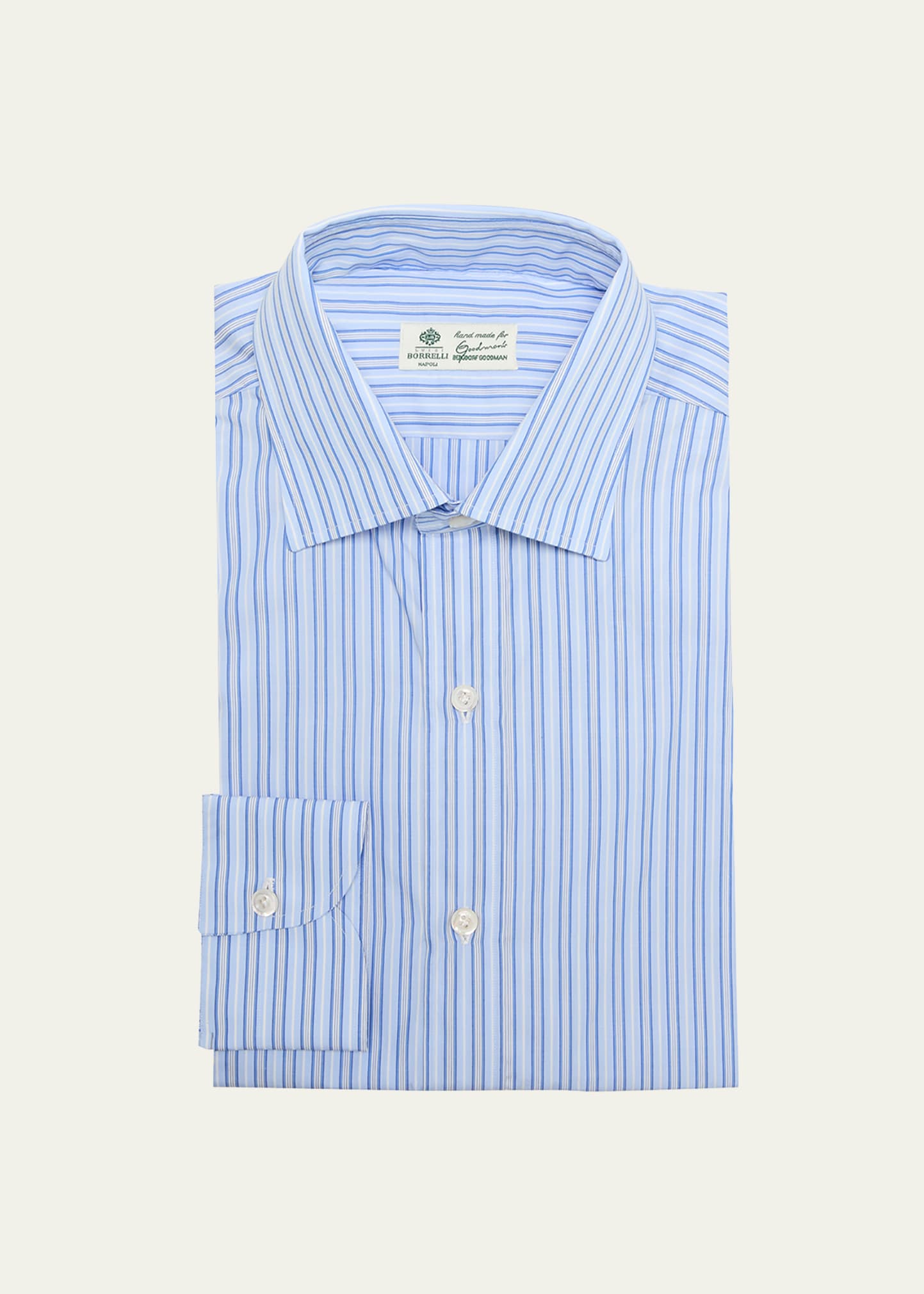 Borrelli Men's Cotton Multi-Stripe Dress Shirt