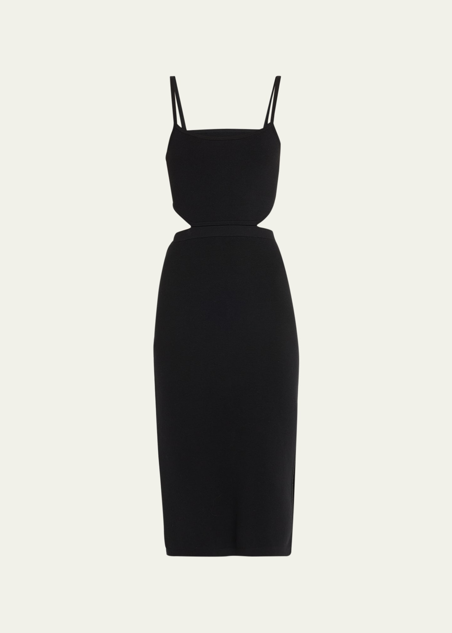 Toccin Lois Sleeveless Cutout Midi Dress In Jet