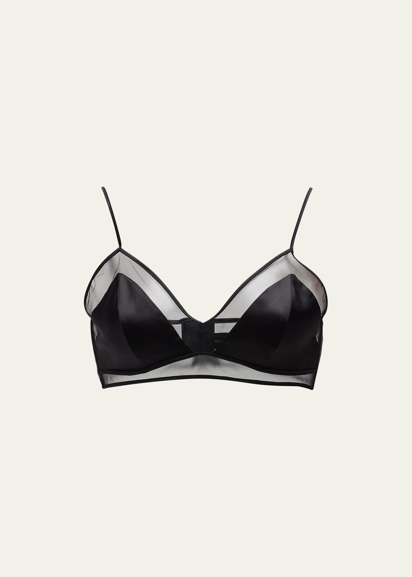 KIKI DE MONTPARNASSE PEEP SHOW SOFT MESH & SILK BRALETTE