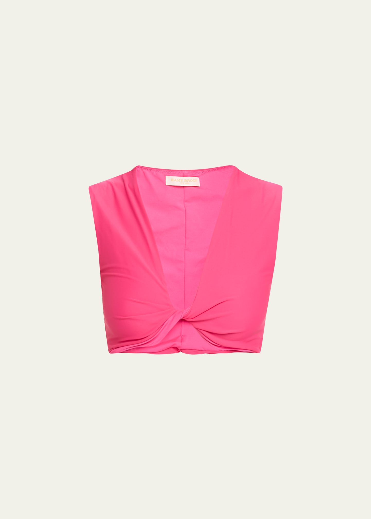 Ramy Brook Oliwia Twist Front Bikini Top In Perfect Pink
