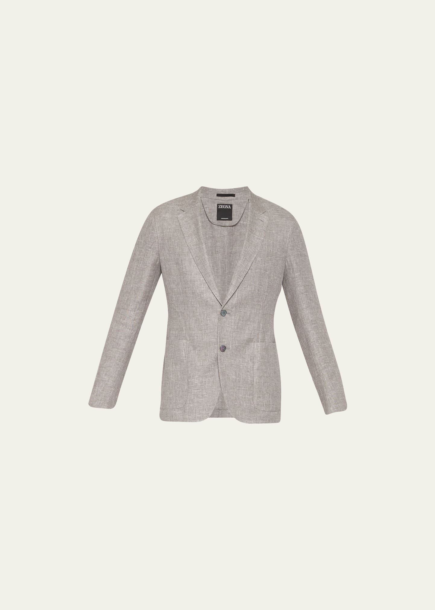 Zegna Men's Freeway Textured Crossover Sport Jacket In Silv Sld