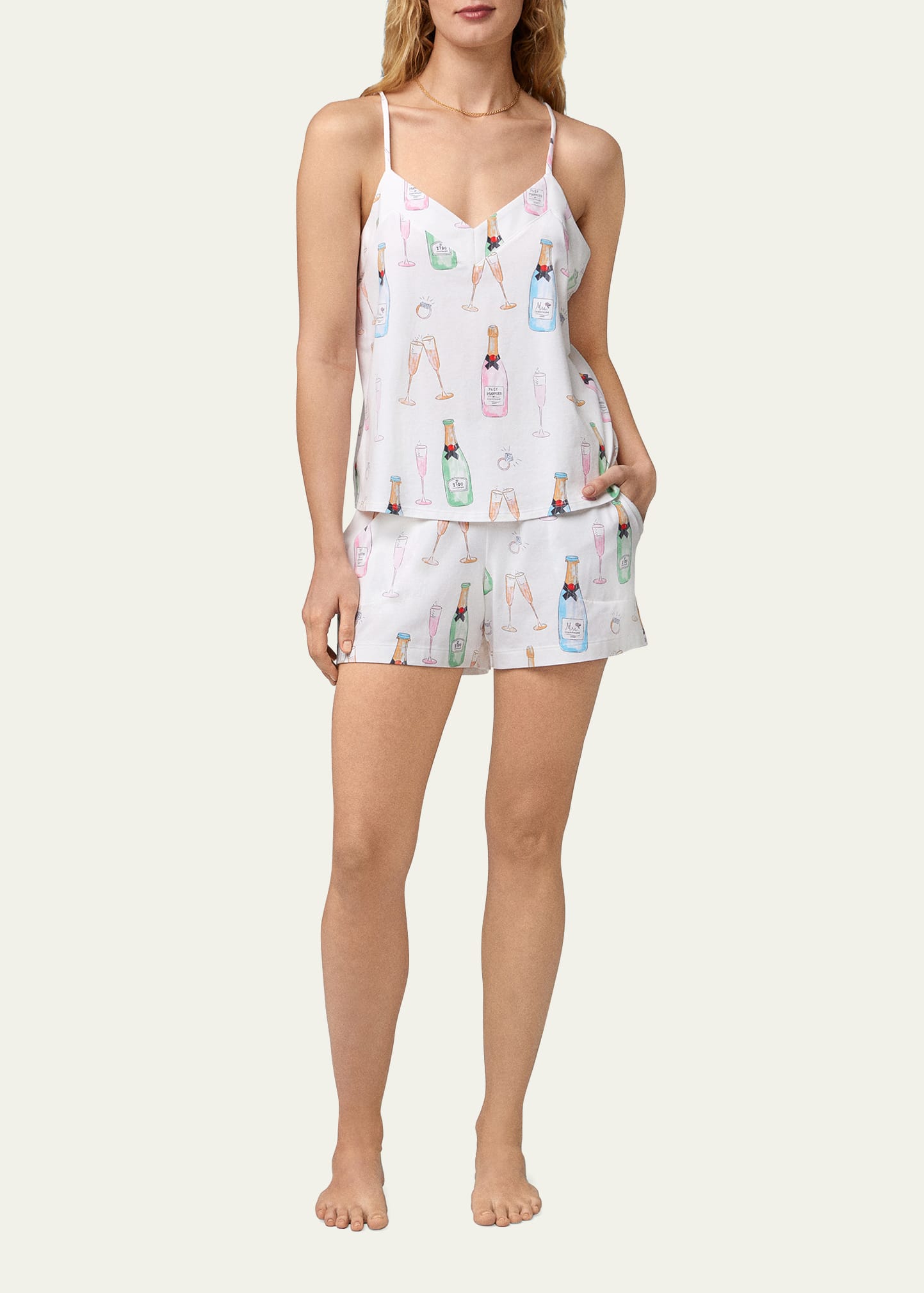 Bedhead Pajamas Print Short Pajamas In Champagne Wedding