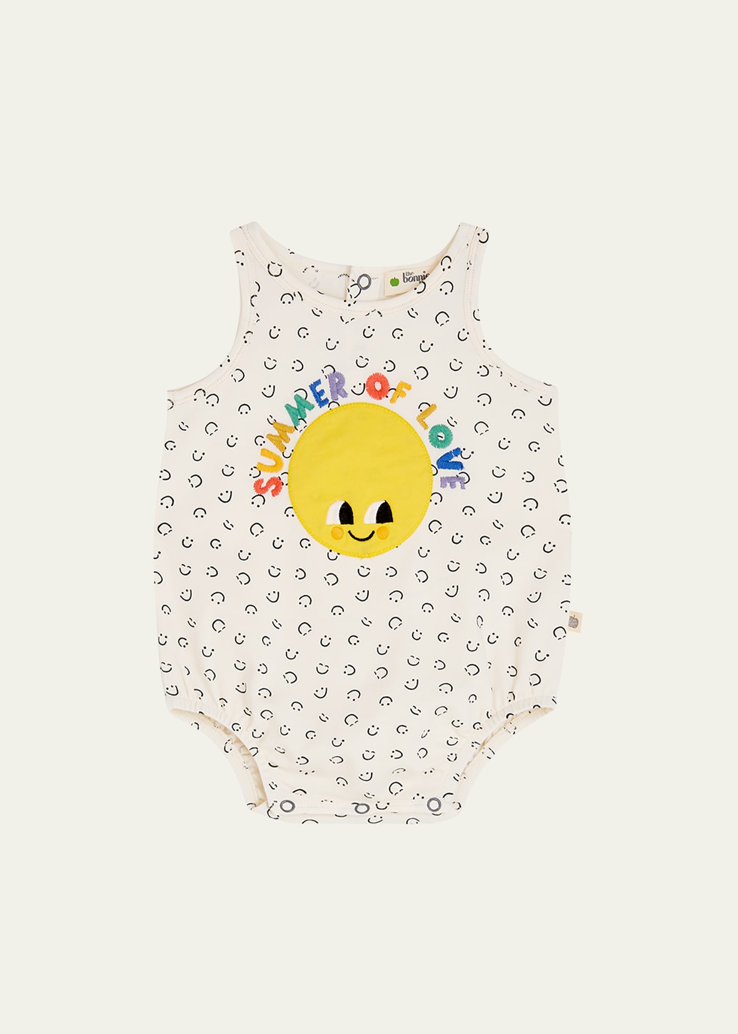 Kid's Summer of Love Appliqué Sleeveless Romper, Size 0M-24M