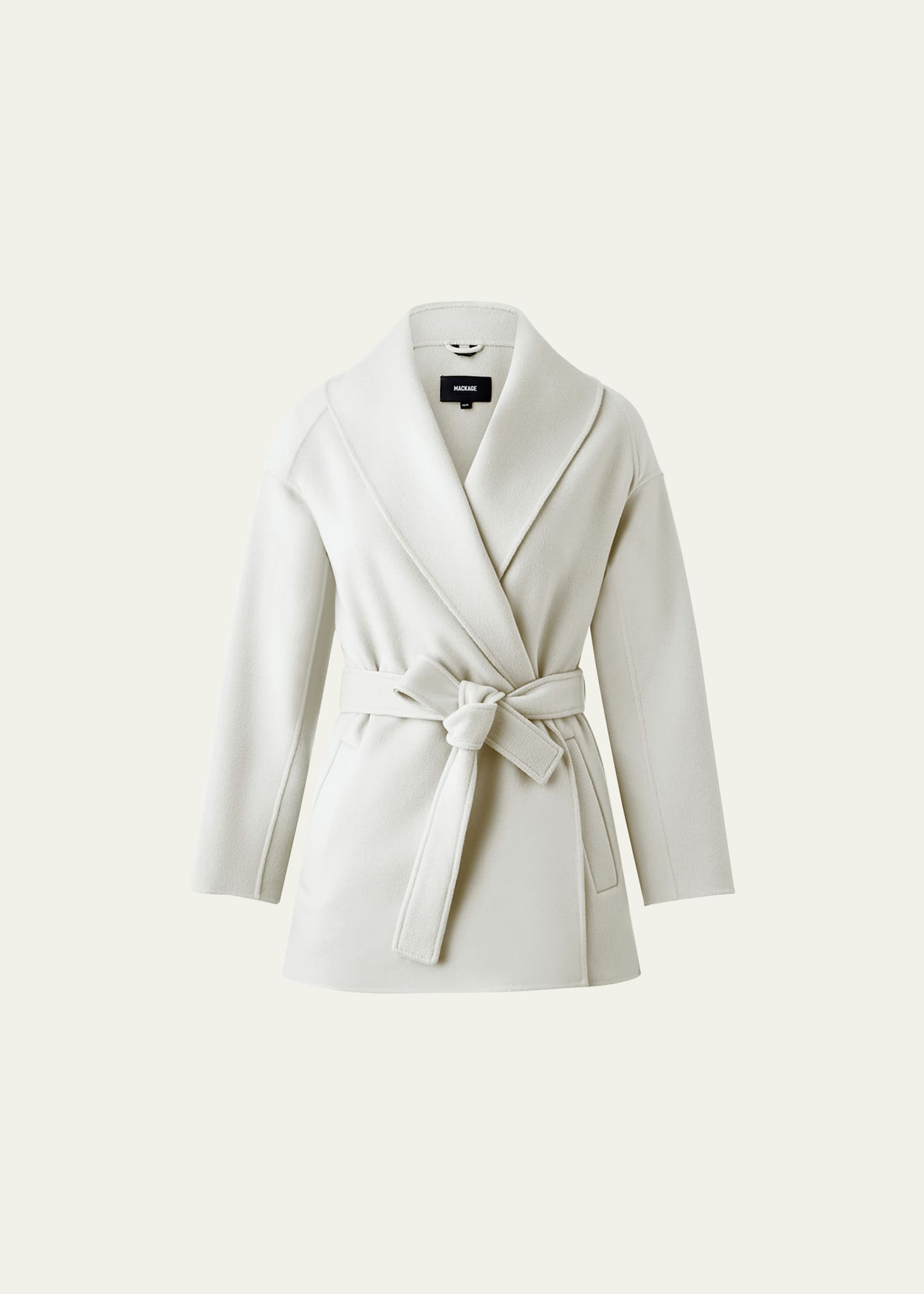 Tyra Double-Face Wool Wrap Coat with Tie Belt