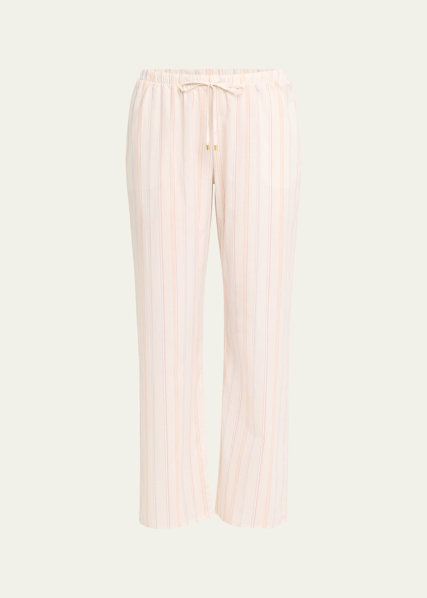 Shop Hanro Striped Straight-leg Cotton Lounge Pants In Pastel Stripe