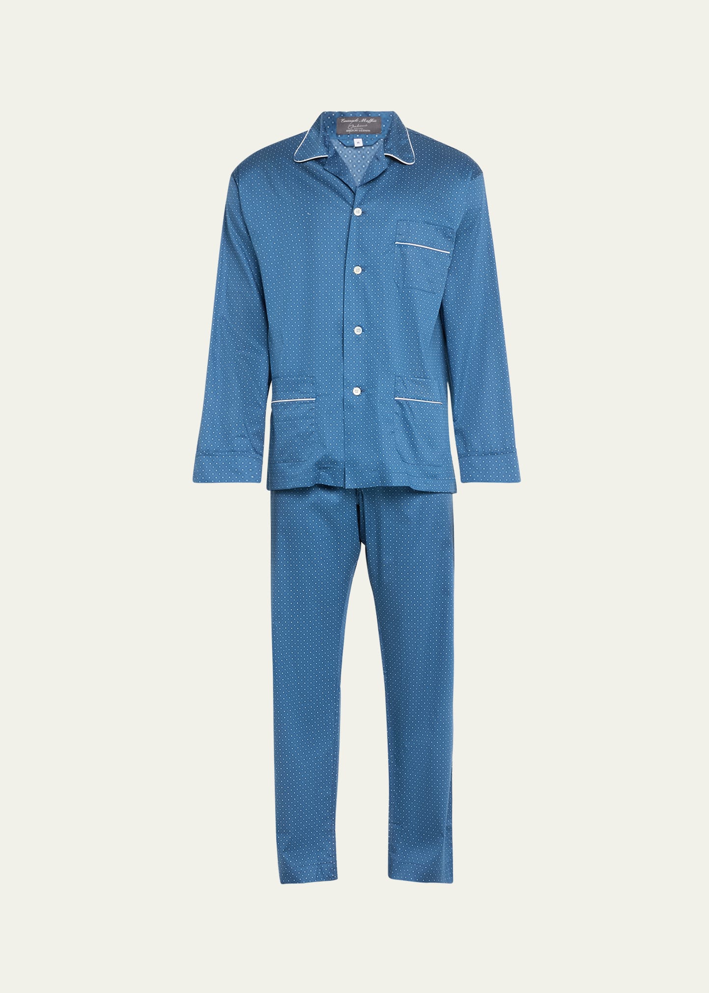 Men's Medallion-Print Long Pajama Set