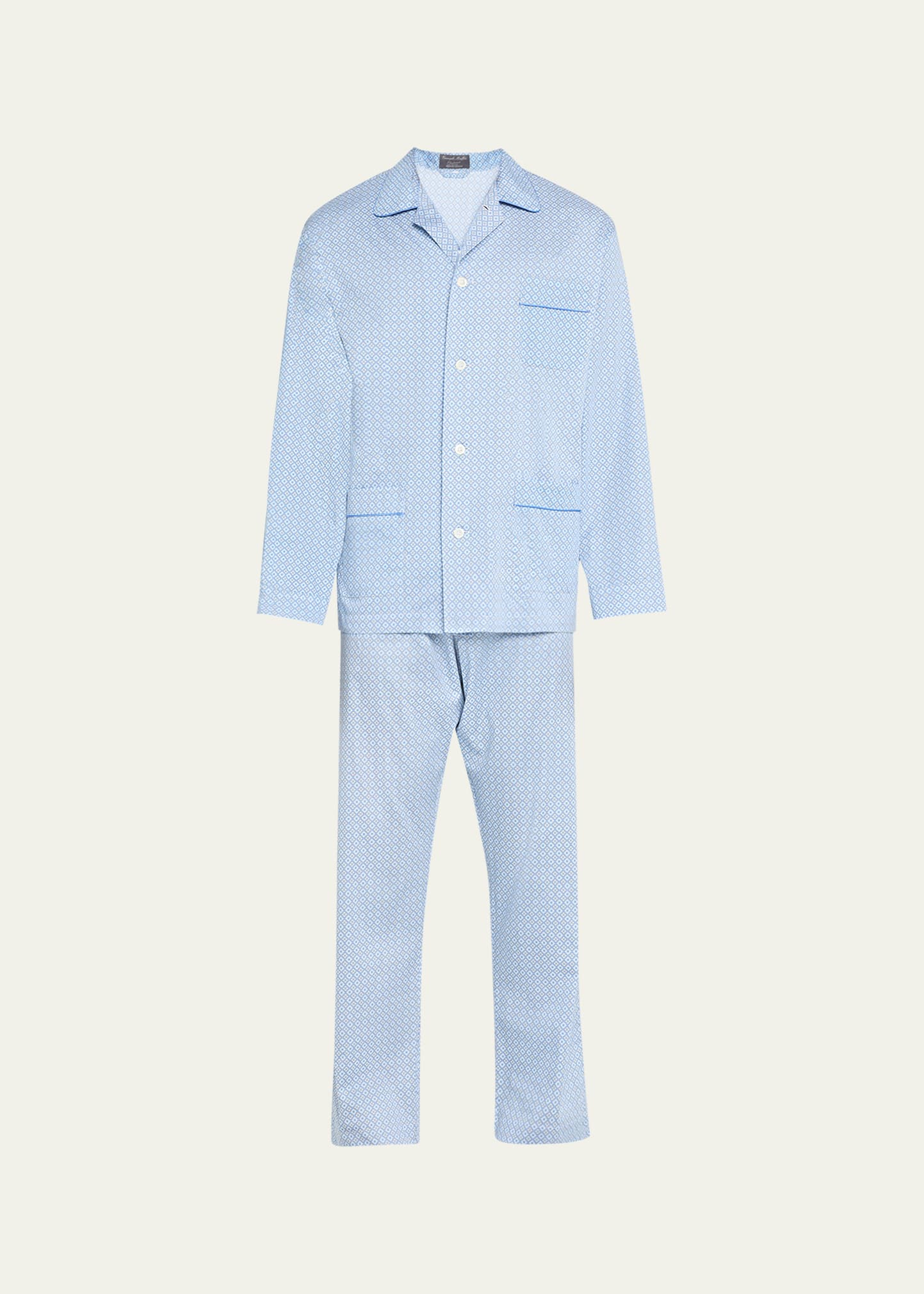 Men's Medallion-Print Long Pajama Set