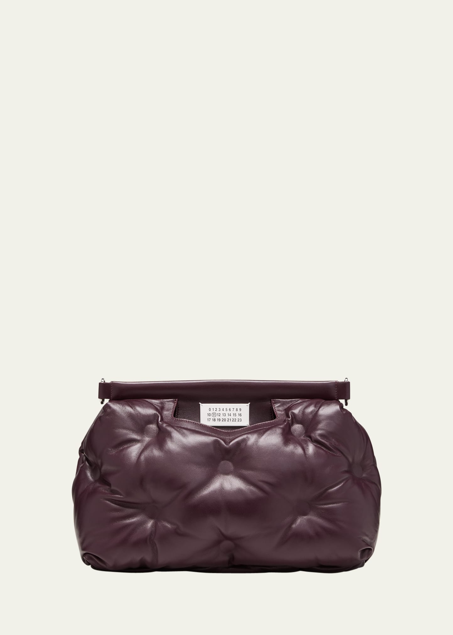Maison Margiela Glam Slam Classique Medium Quilted Clutch Bag In T5088 Merlot