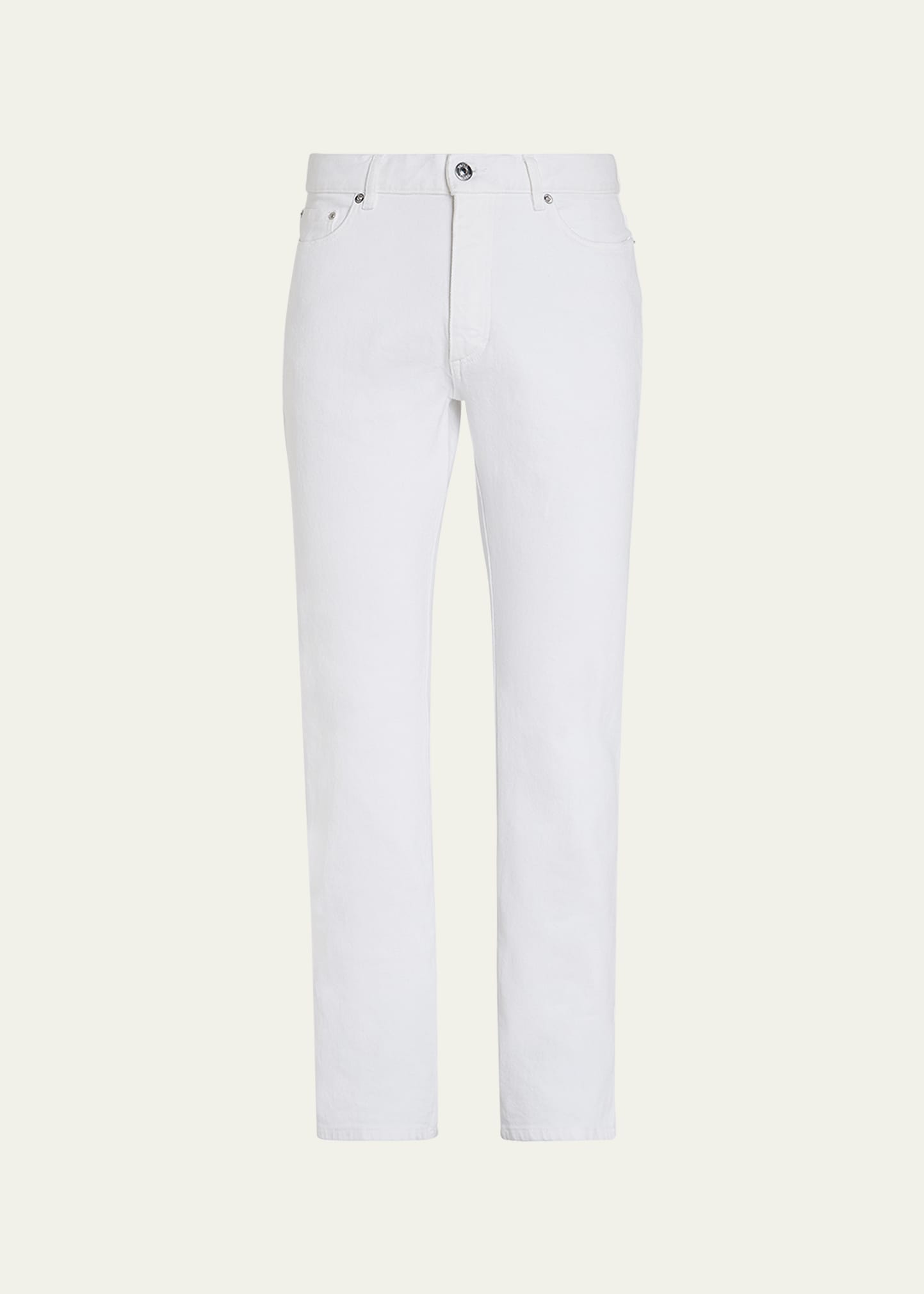 Zegna Men's Straight Leg Denim 5-pocket Pants In White Solid