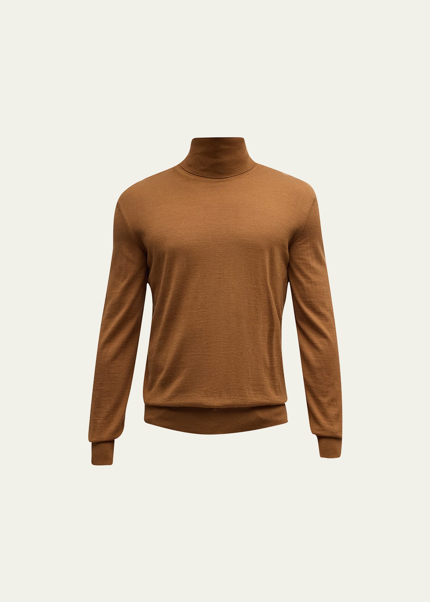 Zegna Men's Casheta Light Cashmere-silk Turtleneck Sweater In Foliage