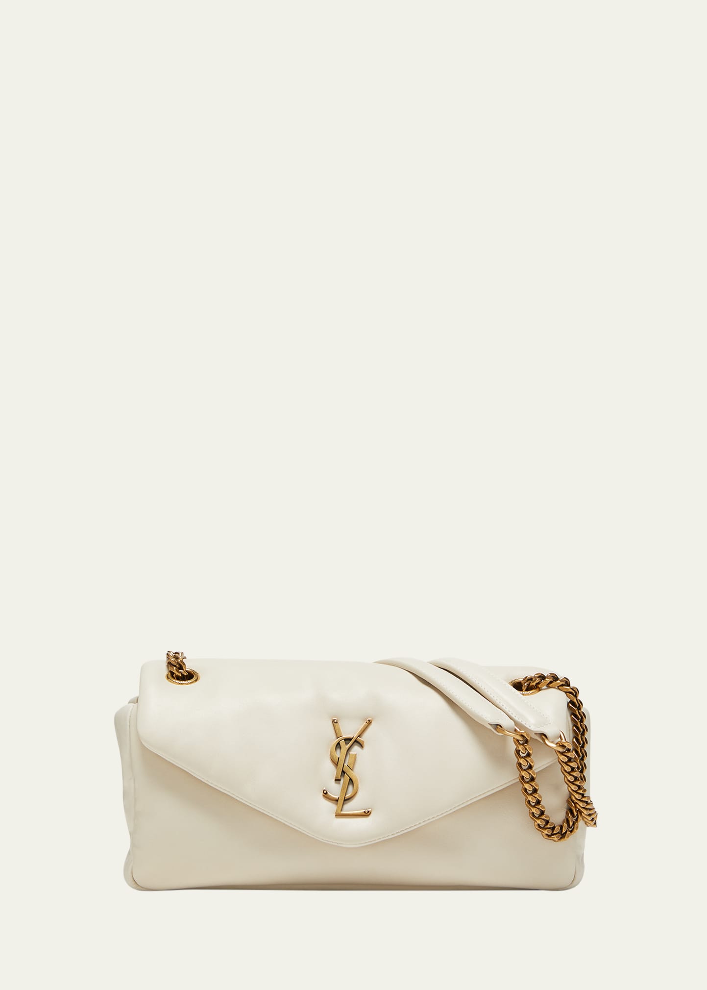 Saint Laurent Calypso Padded-leather Shoulder Bag In 9207 Blanc Vintag