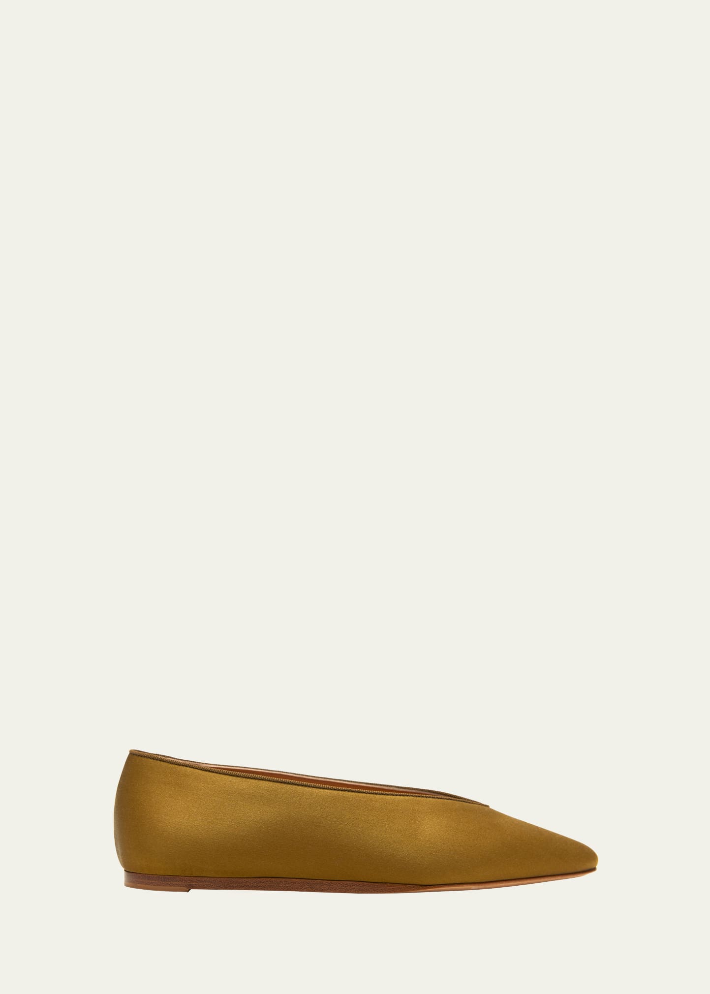 Le Monde Beryl Satin Regency Ballet Flats In Green