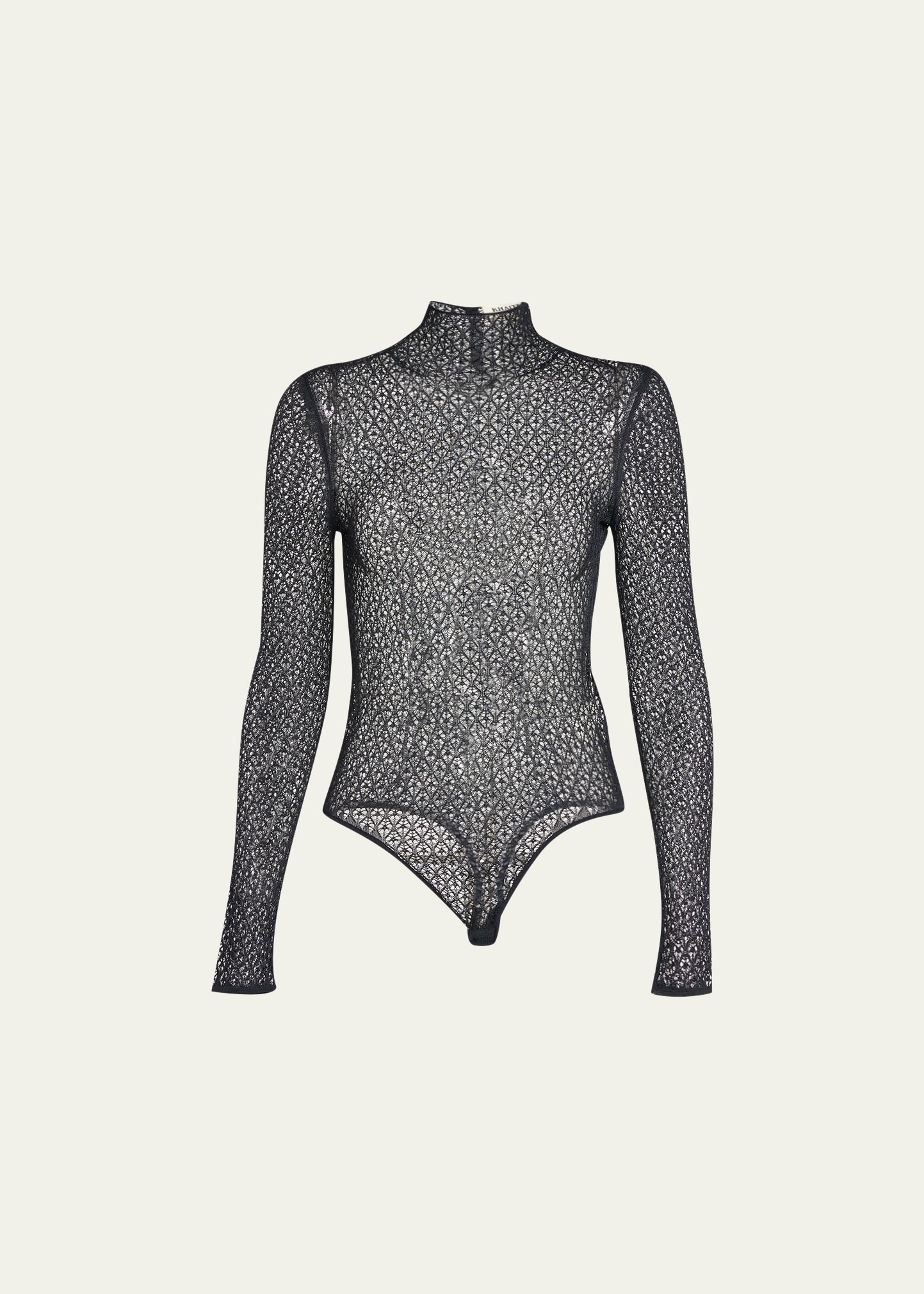 Shop Khaite Fena Lace-knit Bodysuit In Black