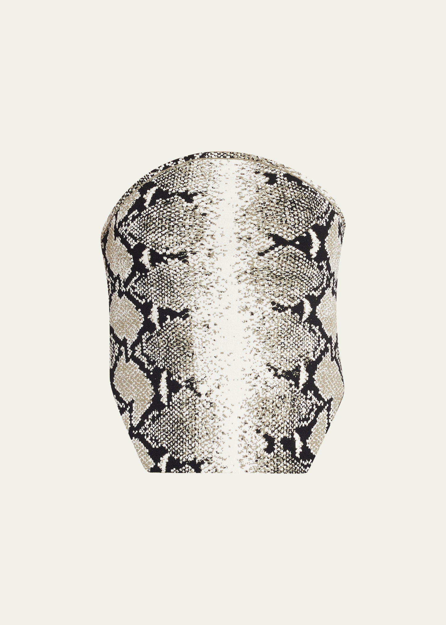 Khaite Dillon Snakeskin-jacquard Curved Bandeau Top In Roccia
