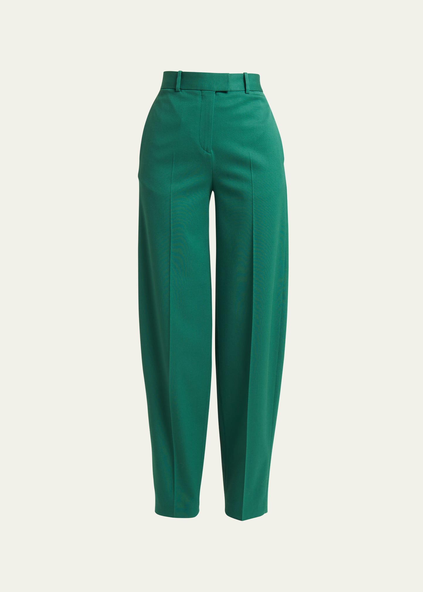 Shop Attico Jagger Long Wool Pants In Emerald