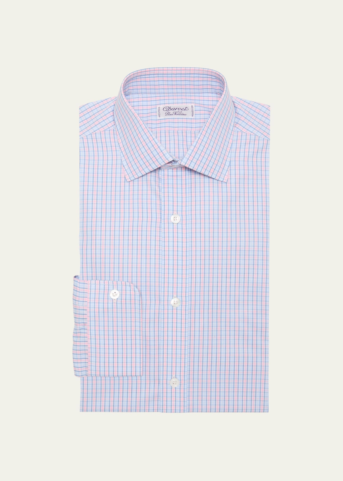 Men's Cotton Plaid Dress Shirt