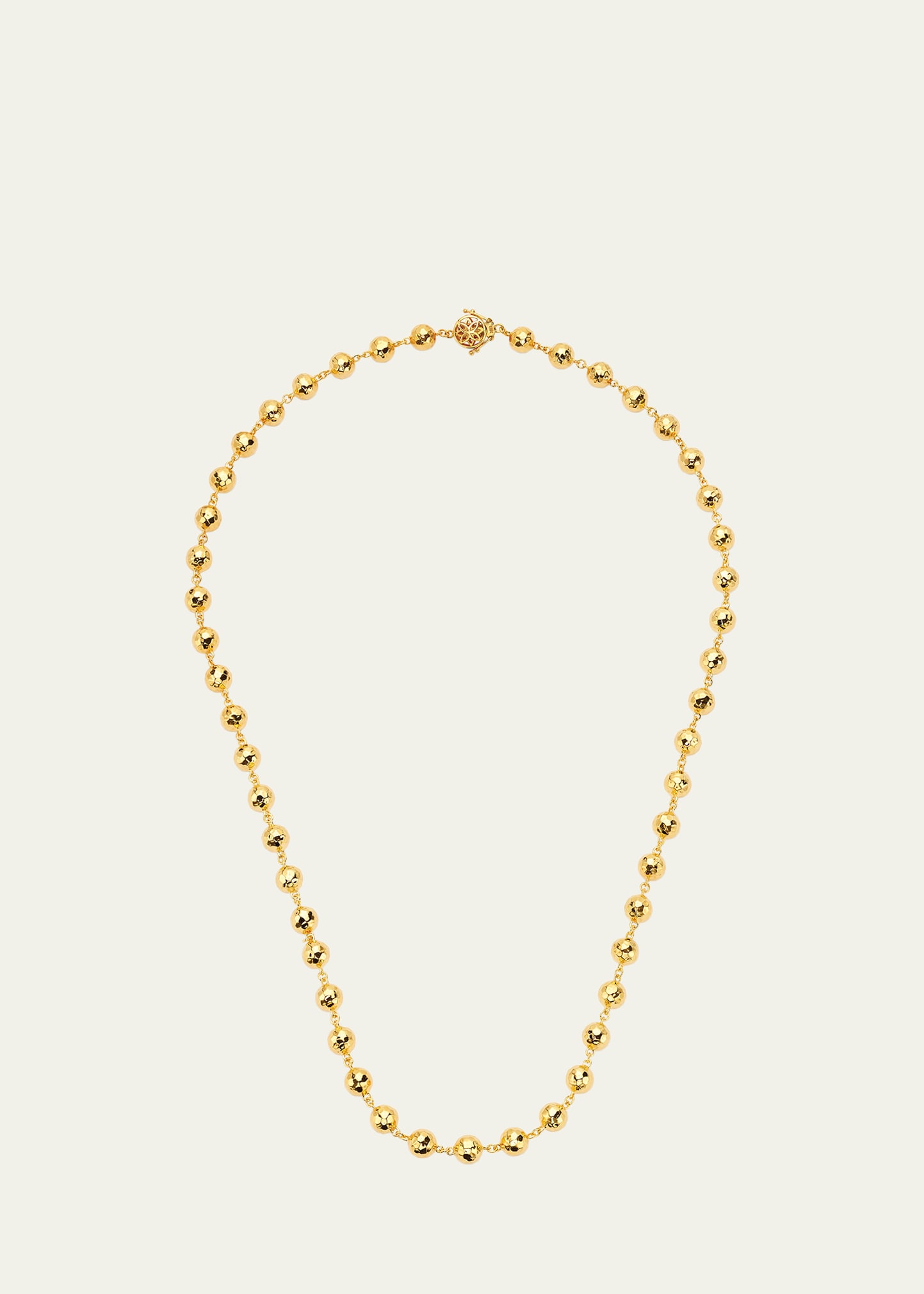 Buddha Mama Kids' 20k Hammered Ball Chain Necklace, 24"l In Gold
