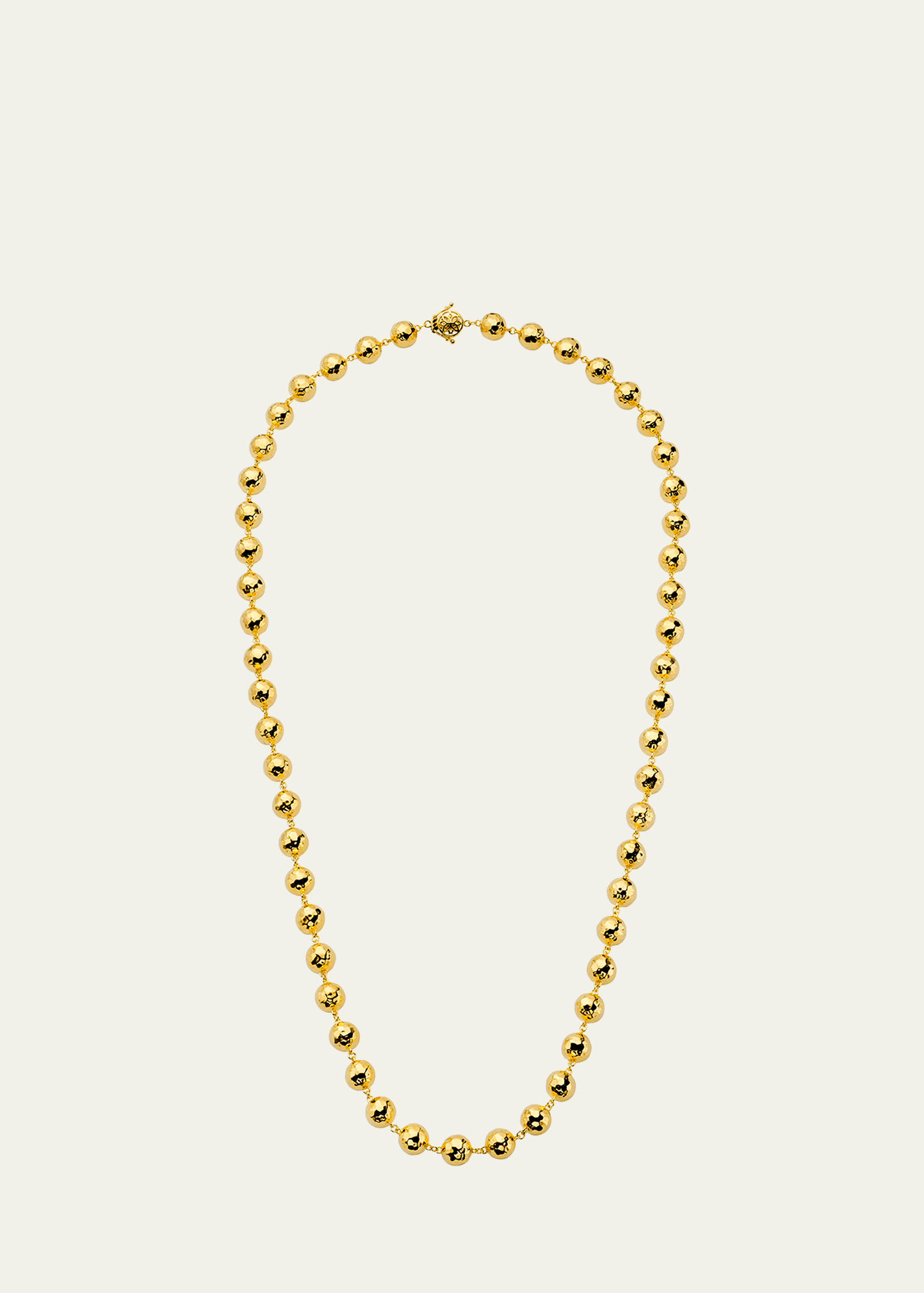 Buddha Mama 20k Yellow Gold Hammered Disco Ball Chain Necklace