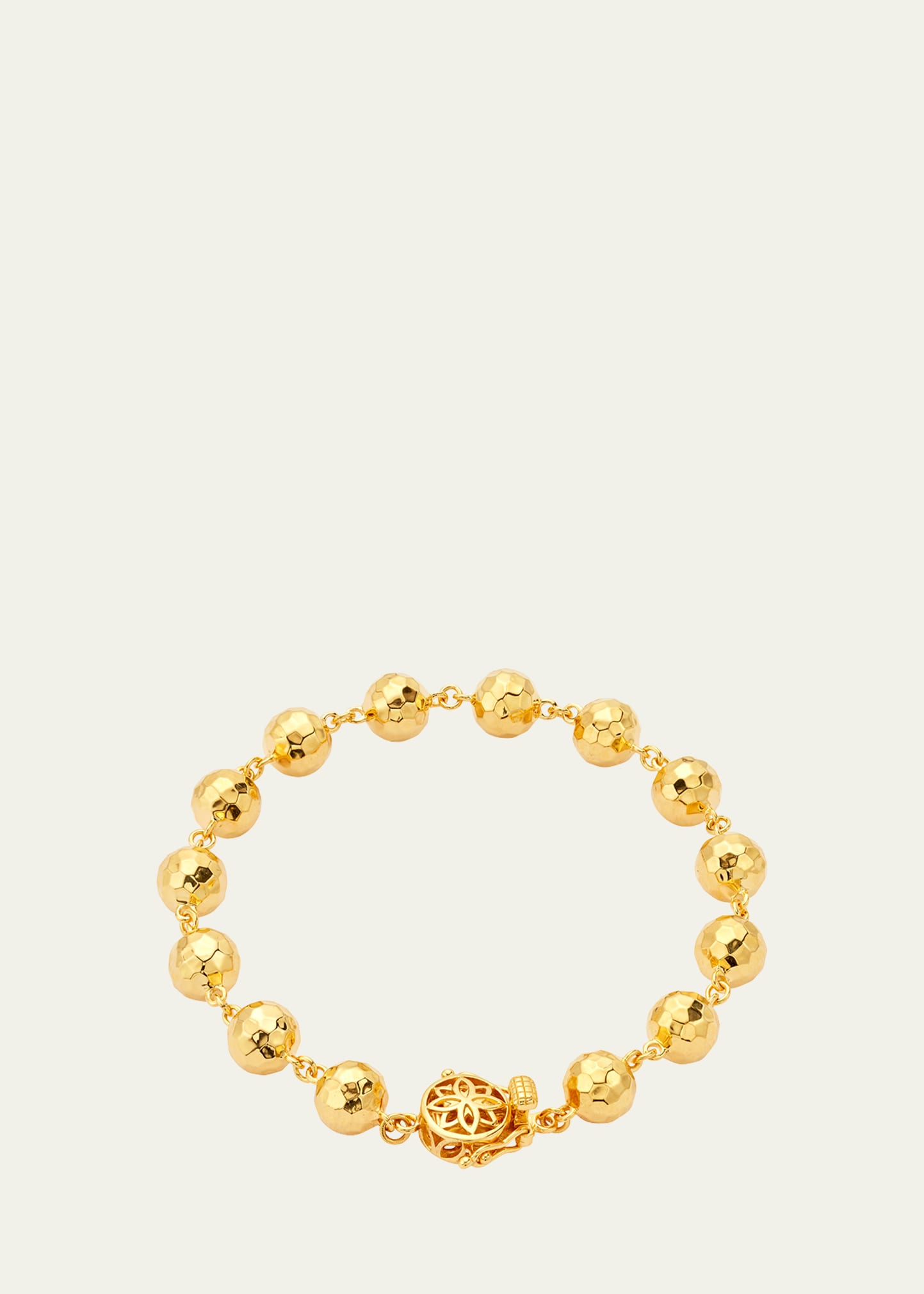 Buddha Mama 20k Hammered Ball Chain Bracelet