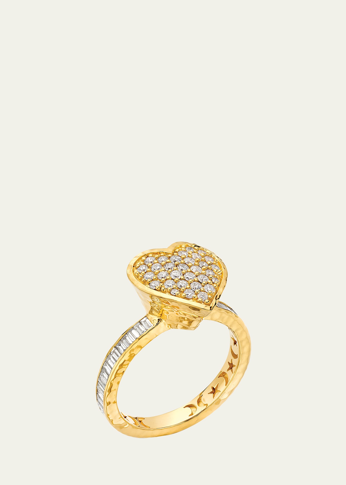 Buddha Mama 20k Heart Ring With Diamonds
