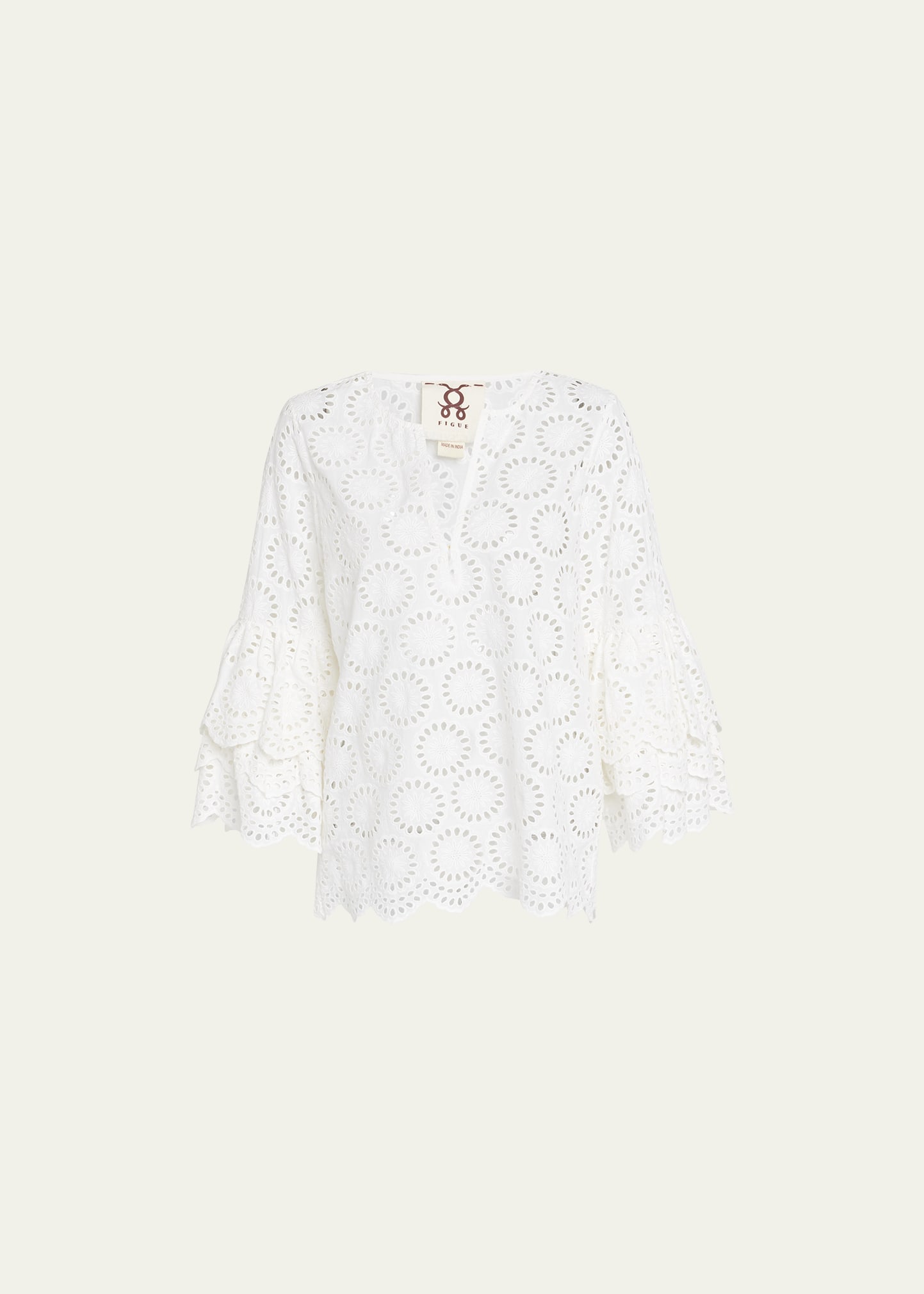Figue Reina Eyelet-Embroidered Top