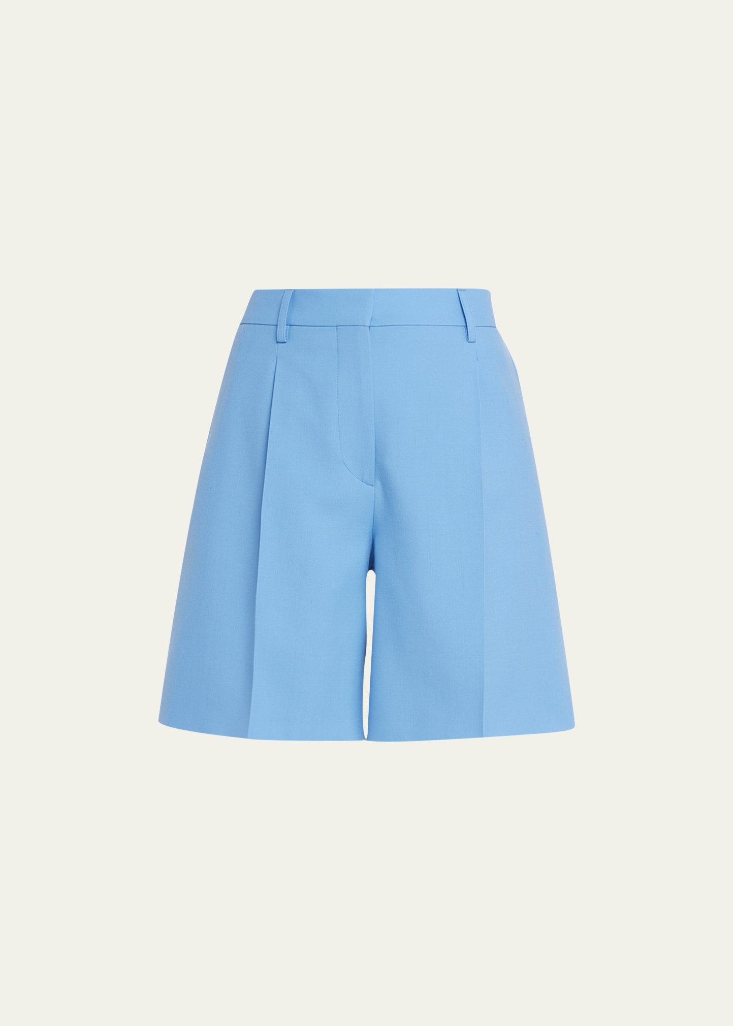 Burberry Wool Tailored Shorts In Cool Cornflower B