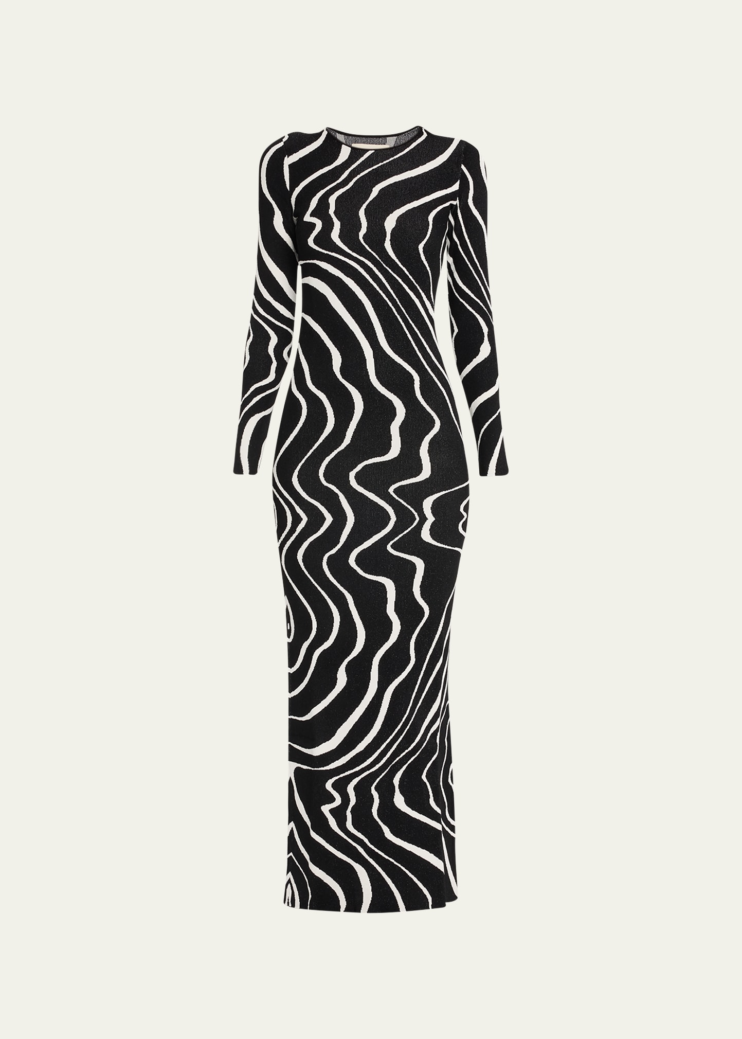 Tove Nika Knit Maxi Dress In Black,white