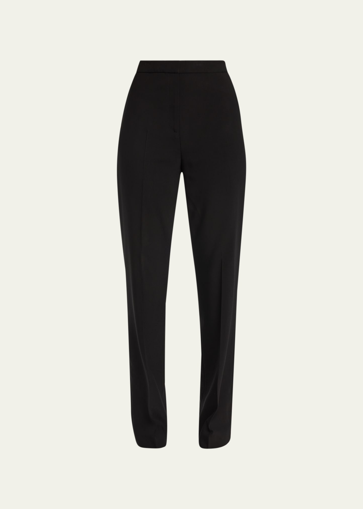 Tove Womens Chocolate Remi Straight-leg Mid-rise Silk Trousers In Black