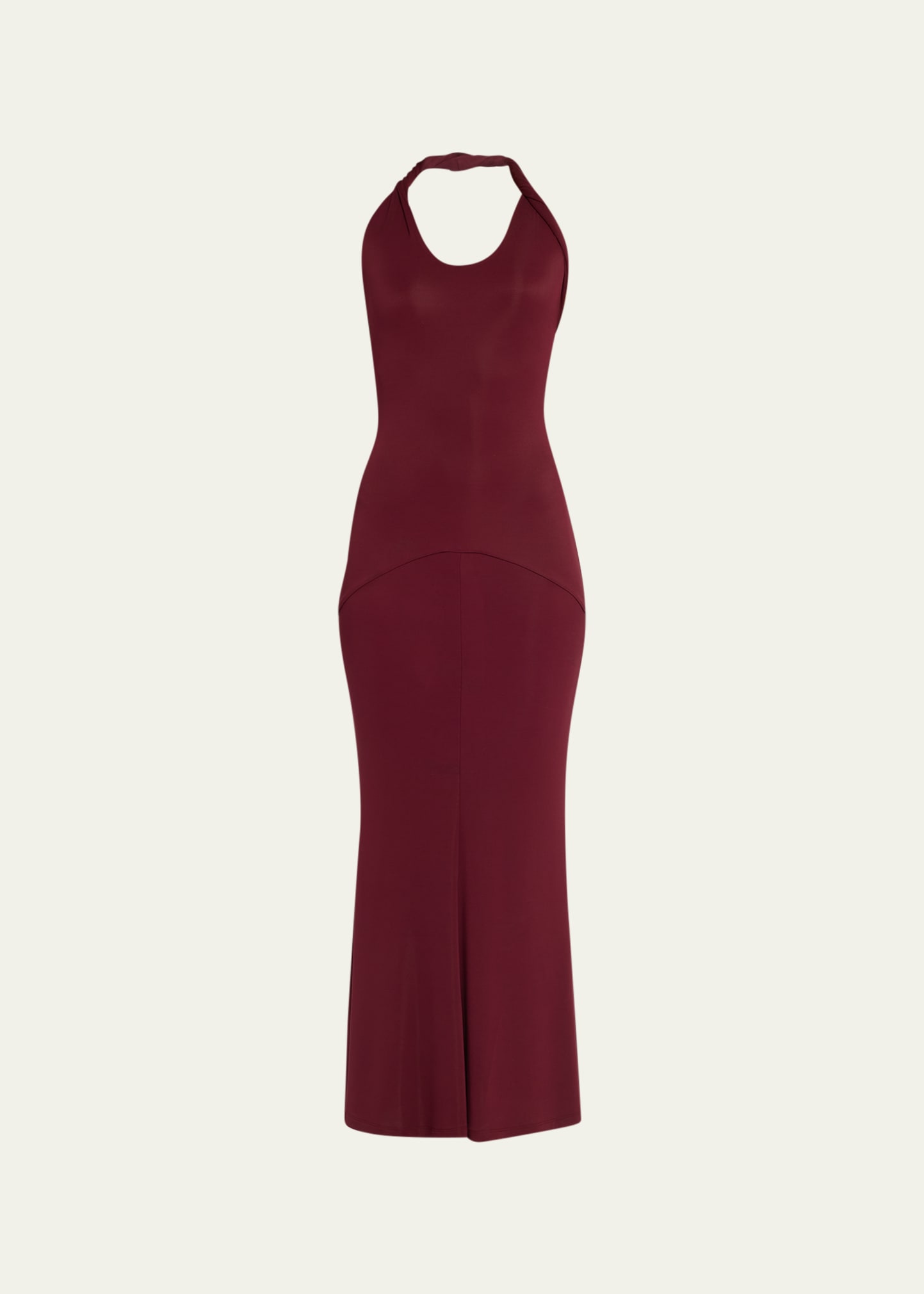 TOVE ELEANOR TWISTED HALTER MIDI DRESS