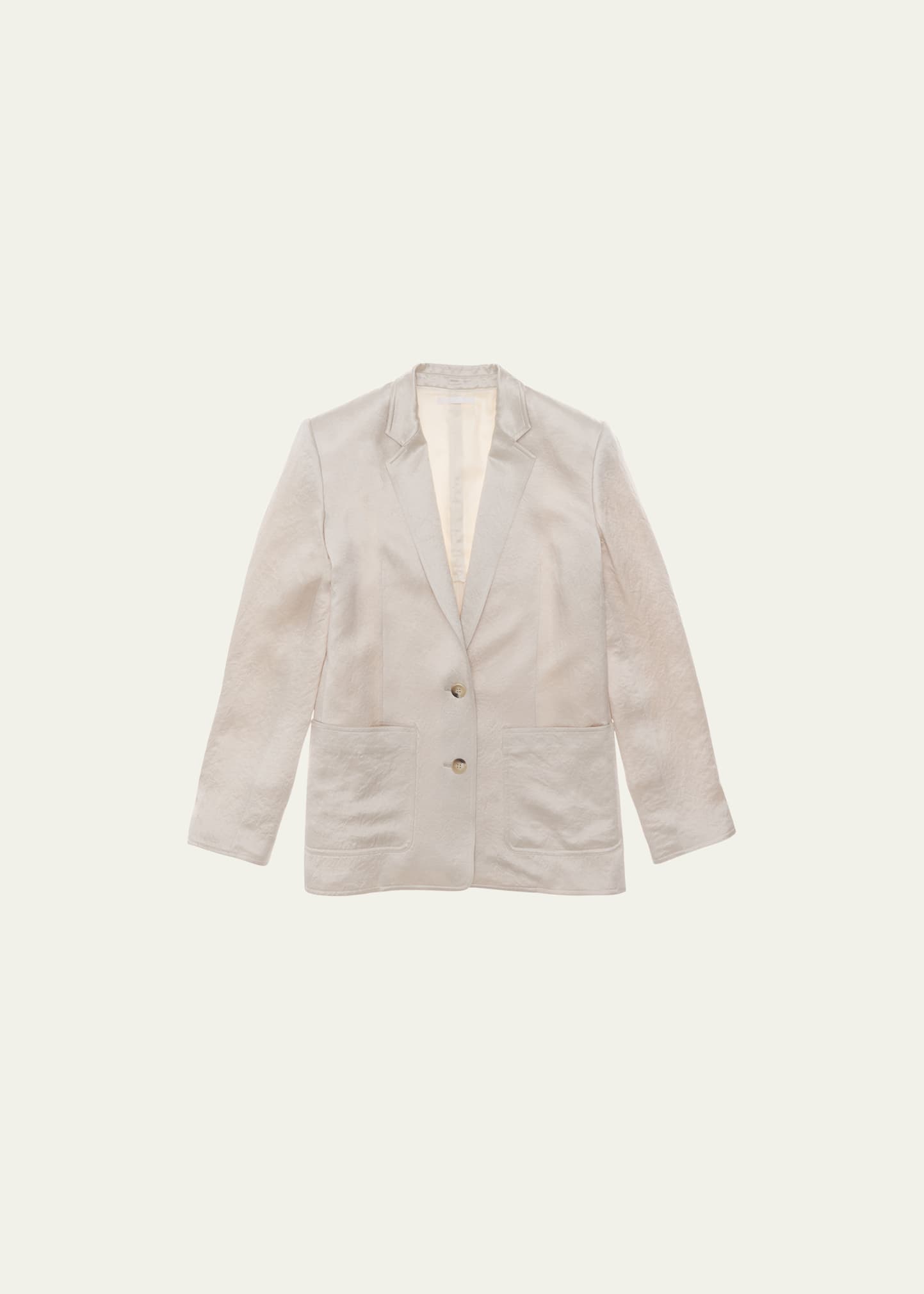 Helmut Lang Off-white Crinkled Blazer In Iv