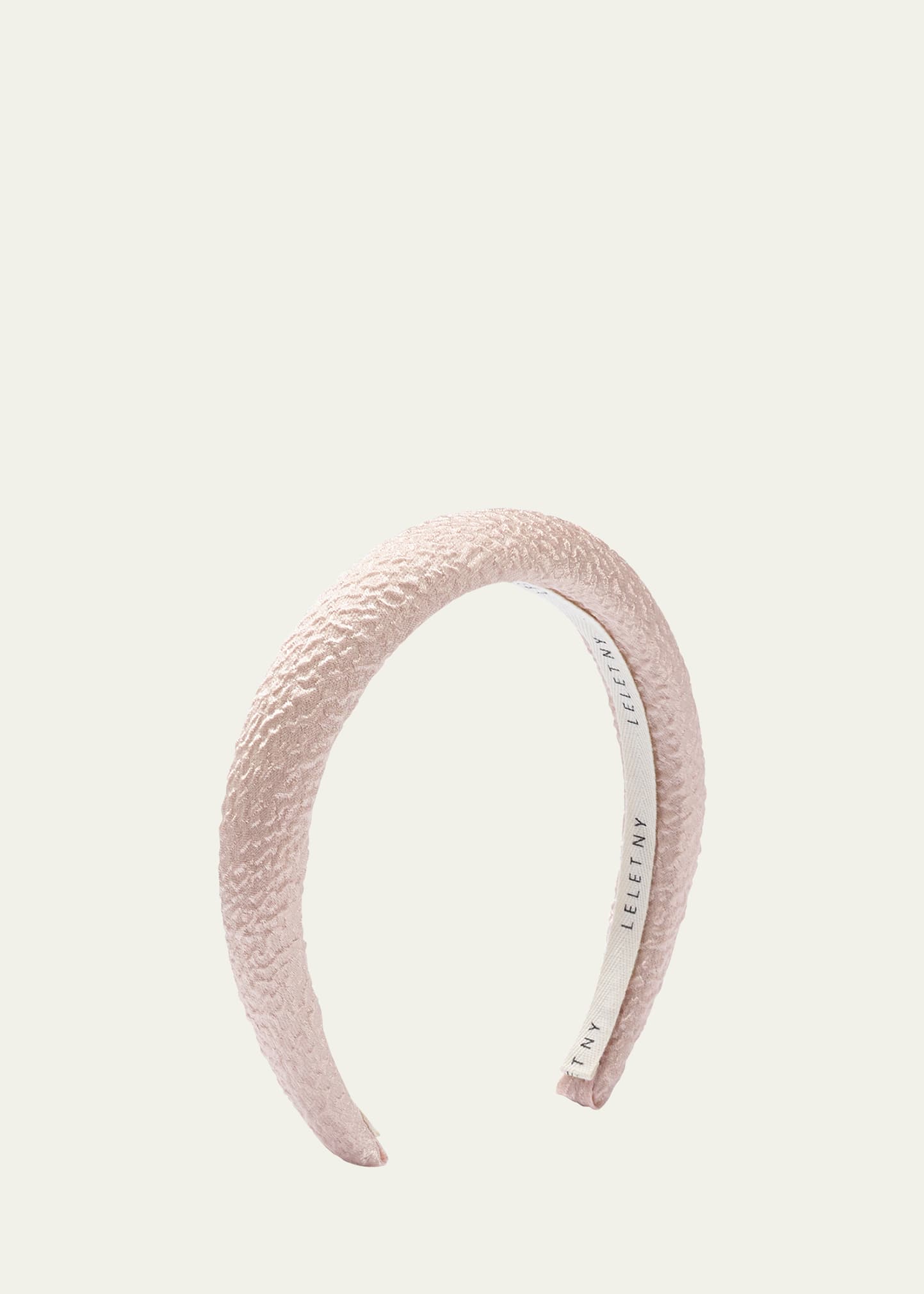 Lelet Ny Plisse Padded Silk Headband In Pink